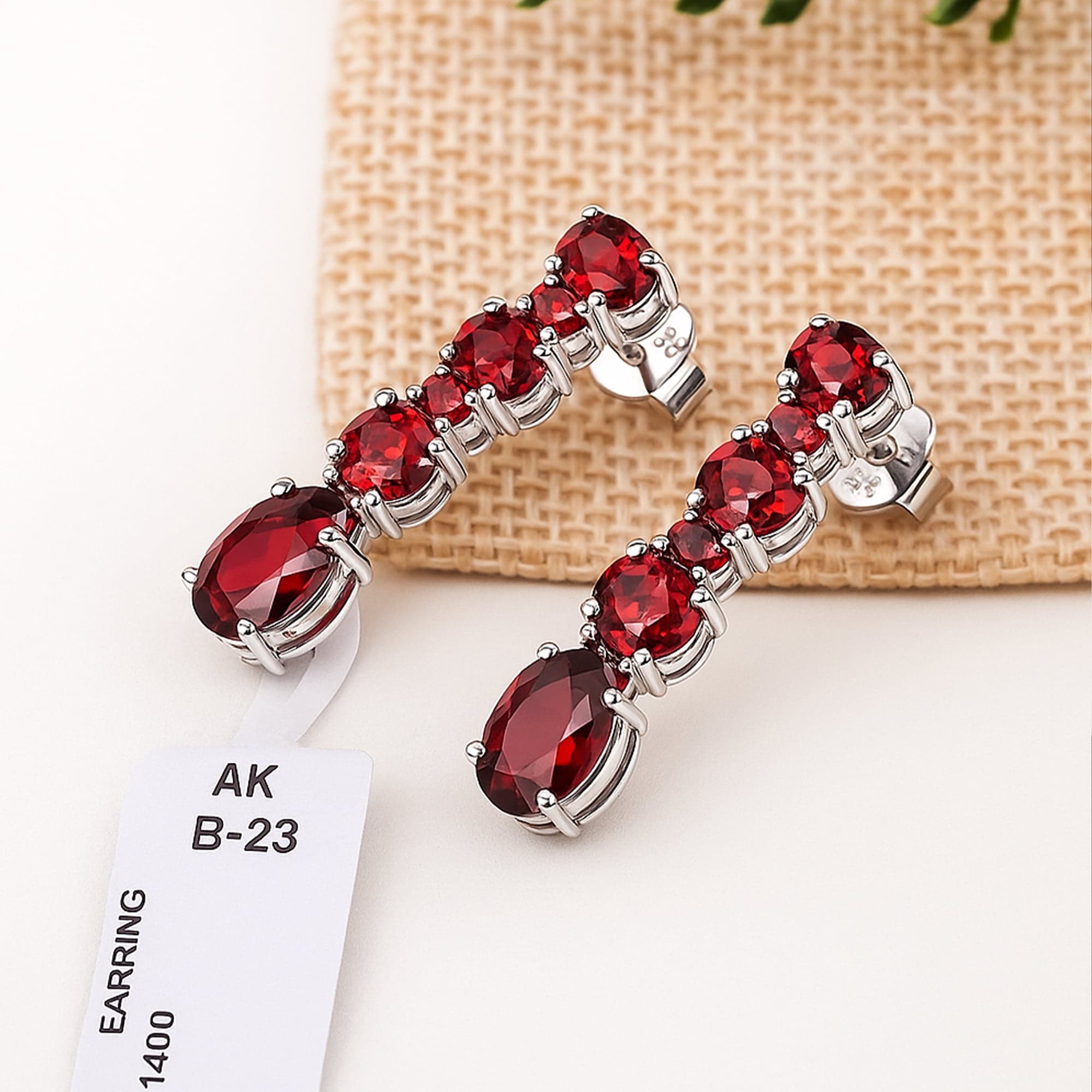 Red Garnet Statement Earrings