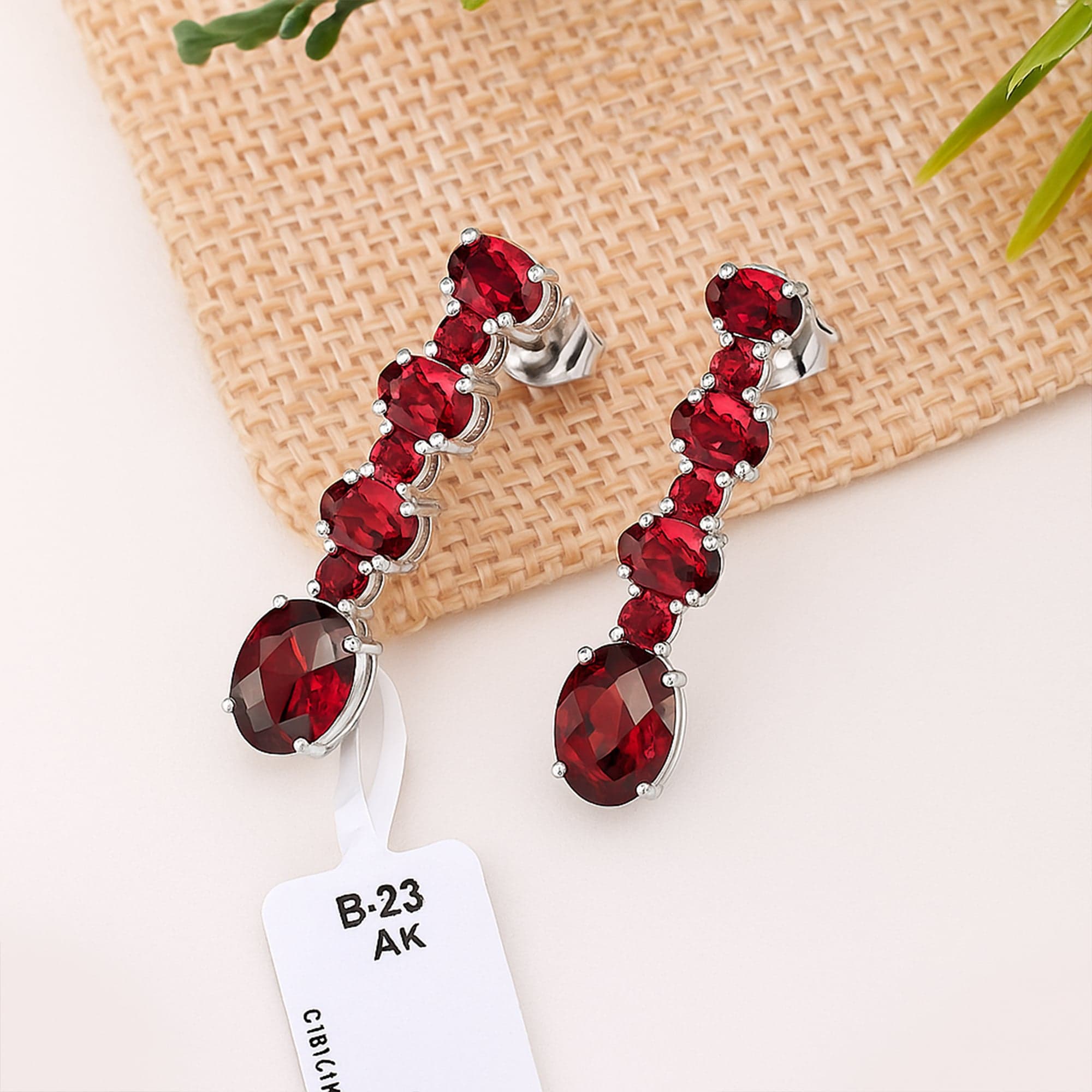 Red Garnet Statement Earrings