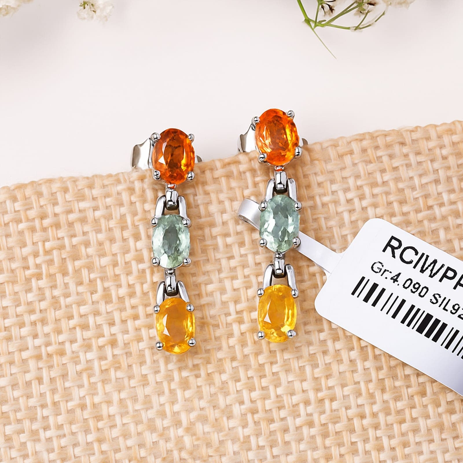 Colorful Sapphire Dangle Earrings