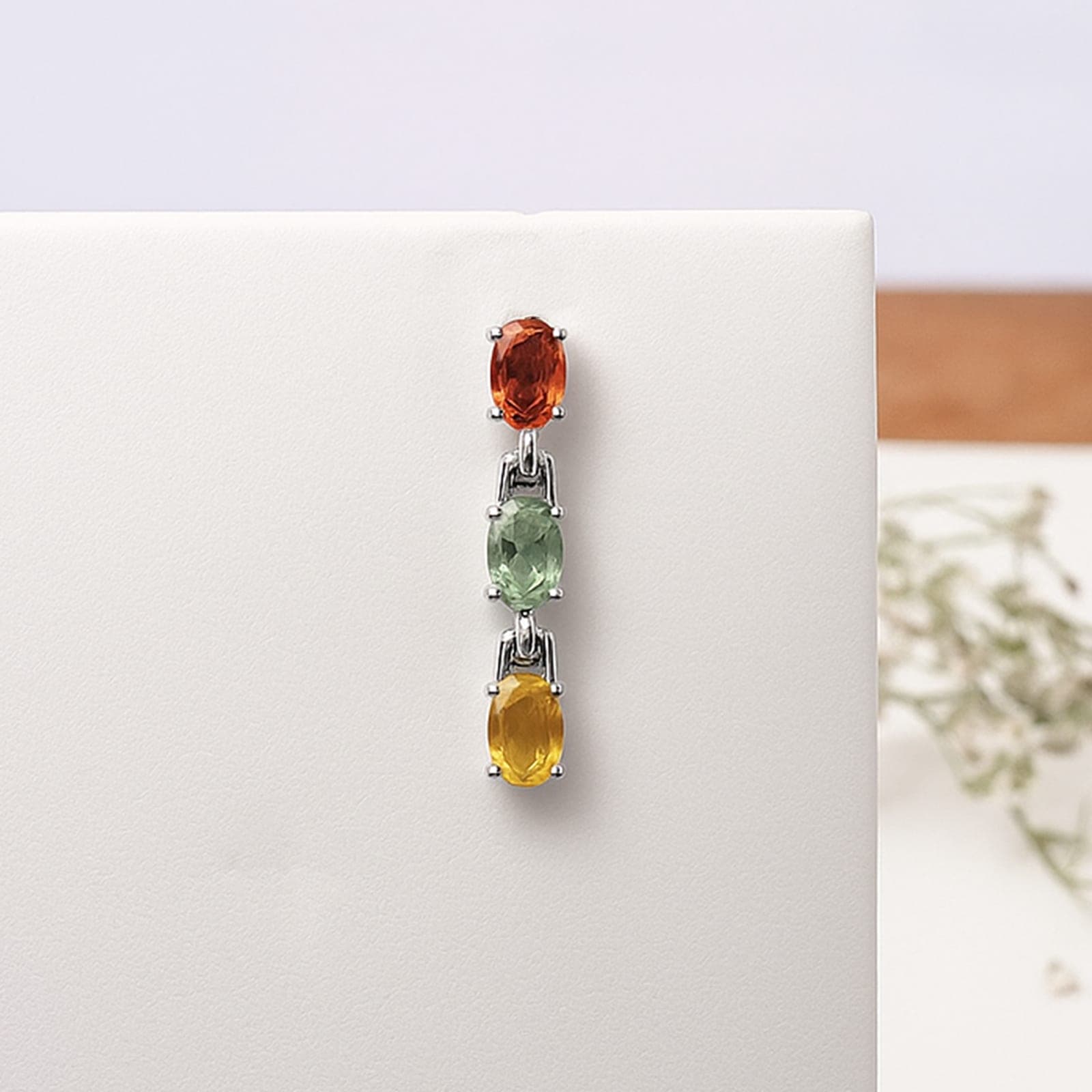 Colorful Sapphire Dangle Earrings