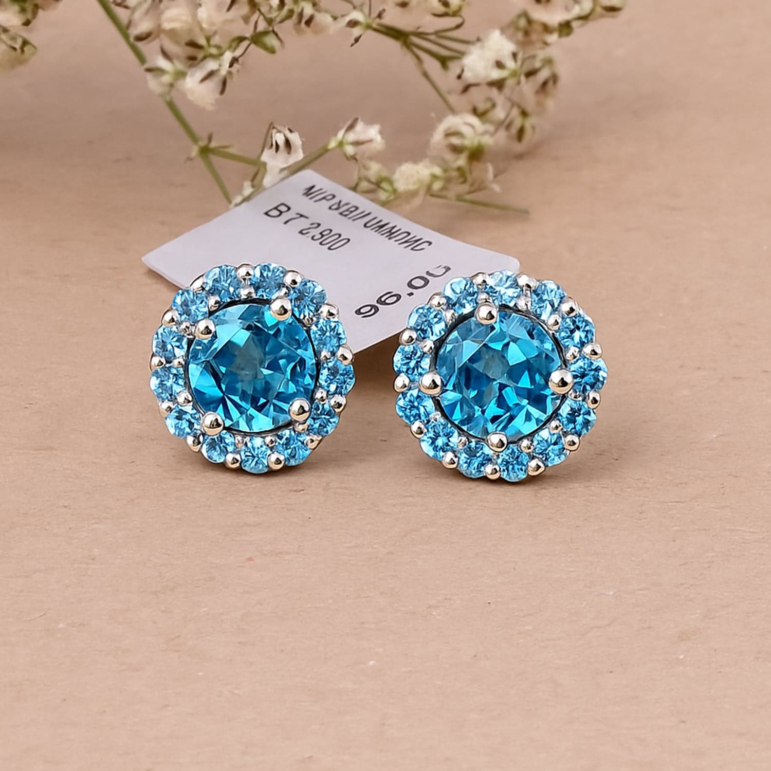 Blue Topaz Stud Earrings alternate view