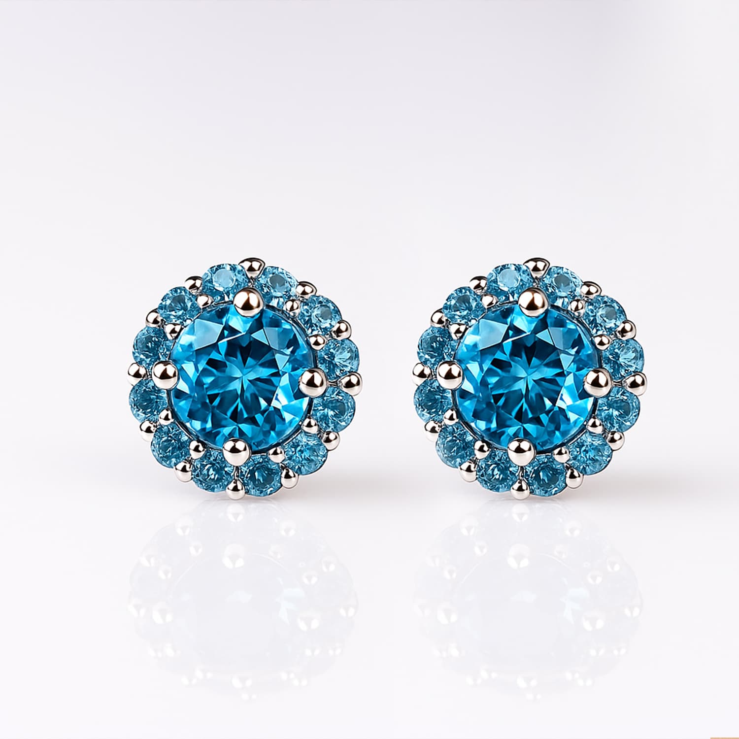Blue Topaz Stud Earrings