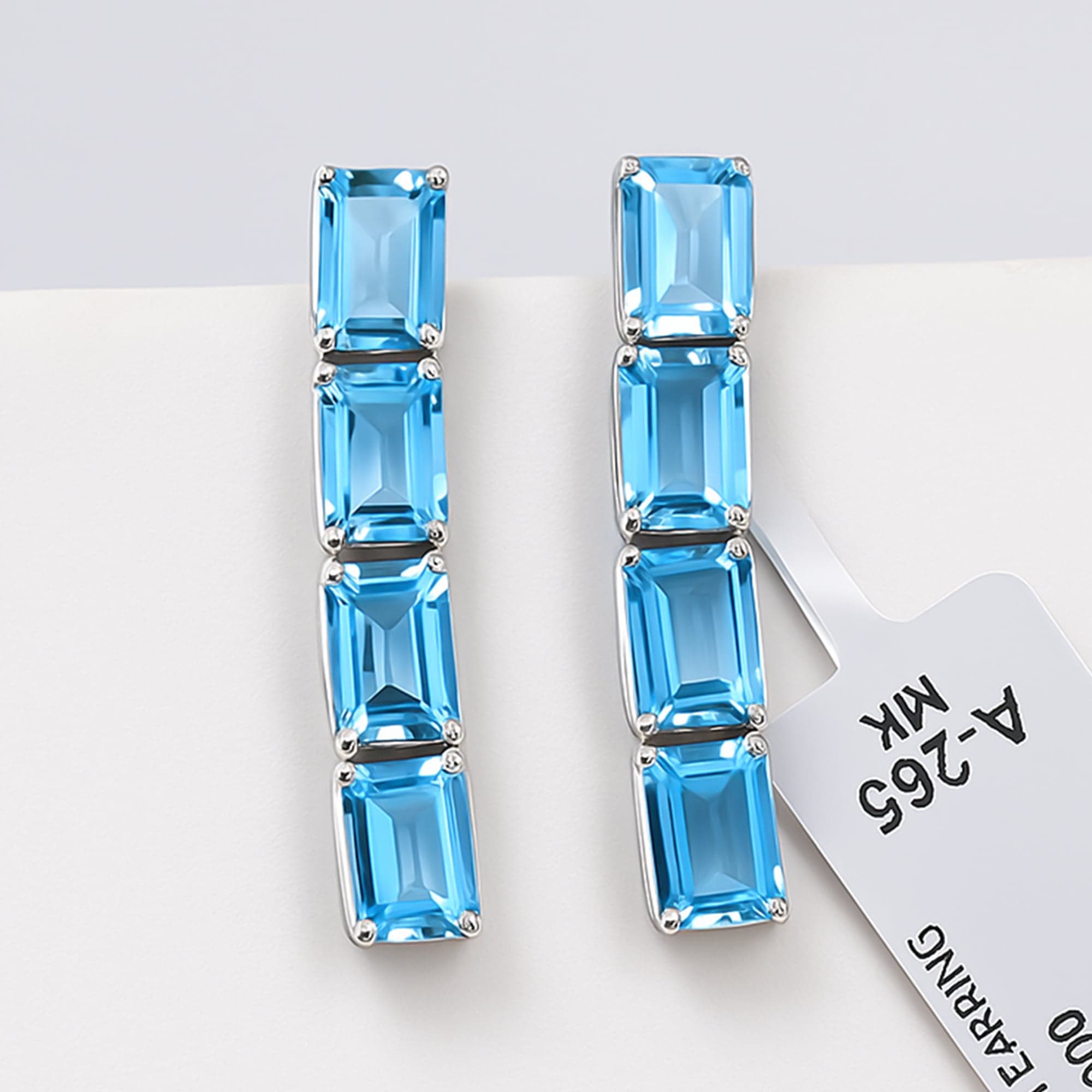 Cascade Blue Topaz Dangle Earrings