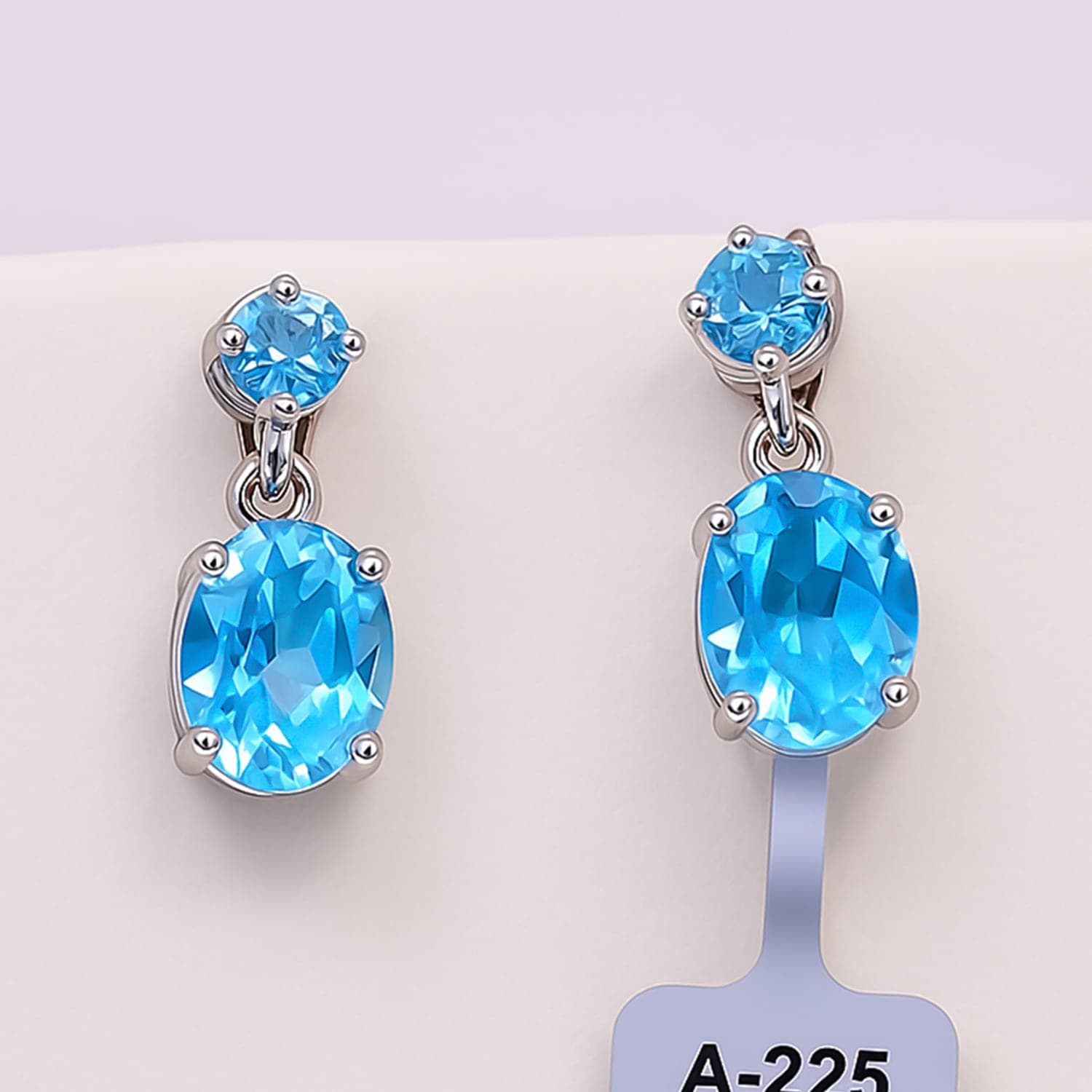 Oval Blue Topaz Drop Earrings | Elegant Statement Jewelry