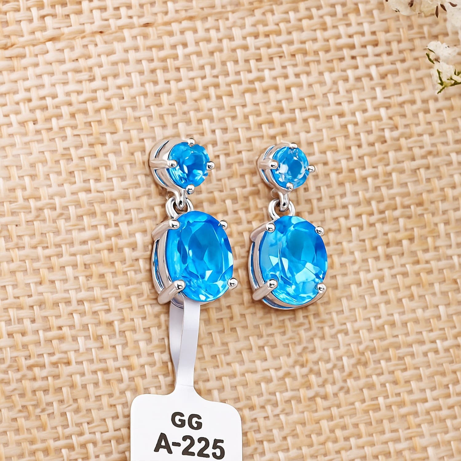 Oval Blue Topaz Drop Earrings | Elegant Statement Jewelry