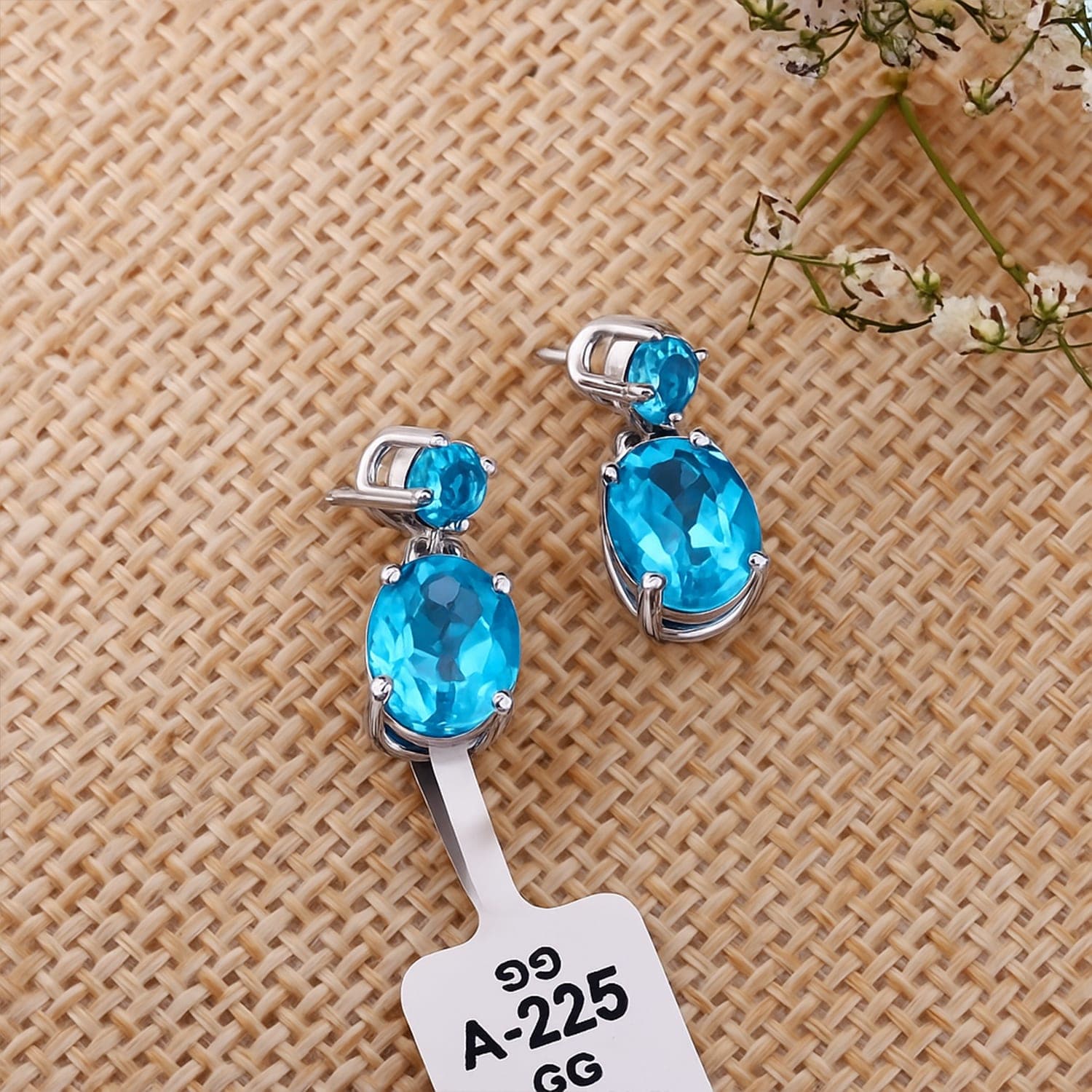 Oval Blue Topaz Drop Earrings | Elegant Statement Jewelry