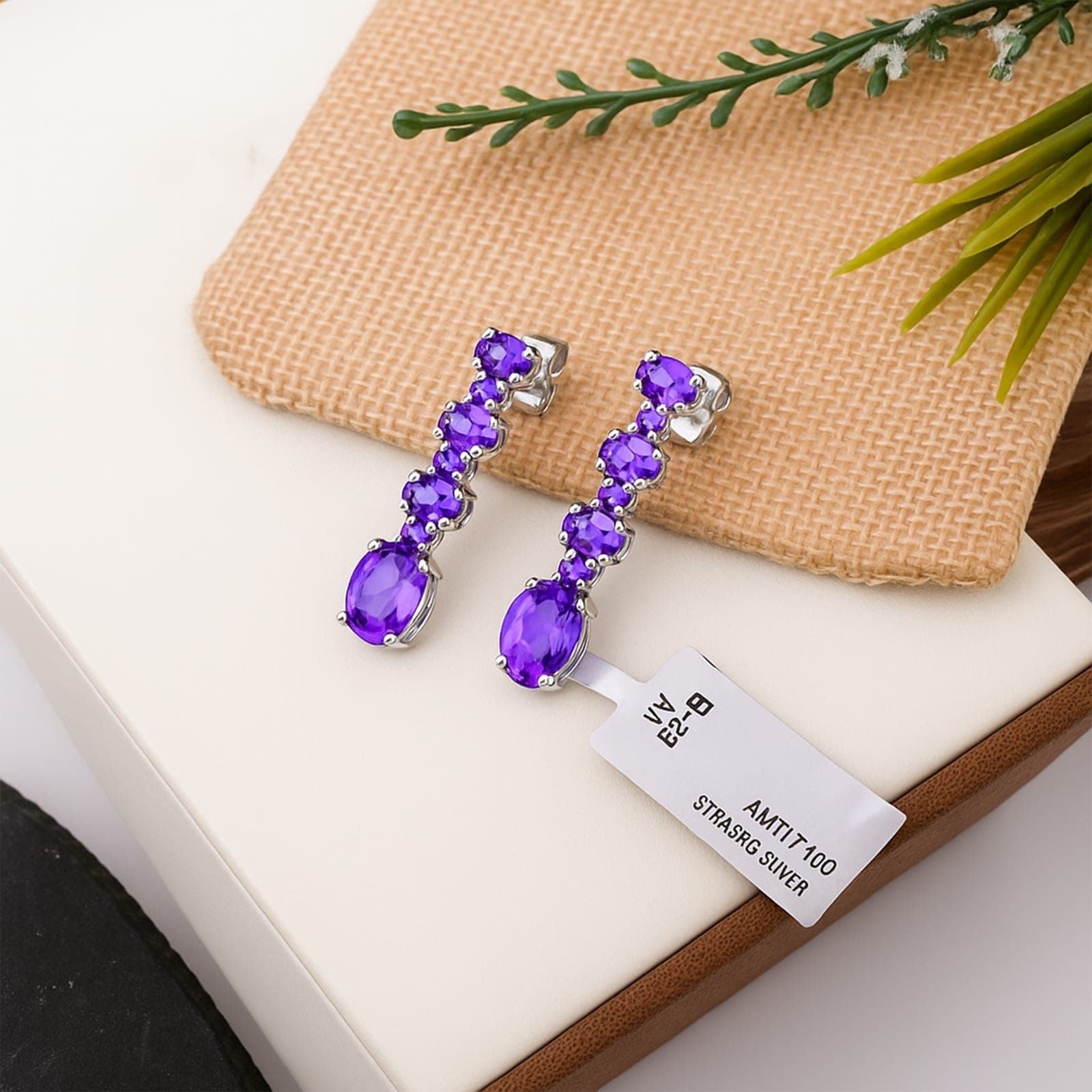 Violetta Cascade Amethyst Dangle Earrings