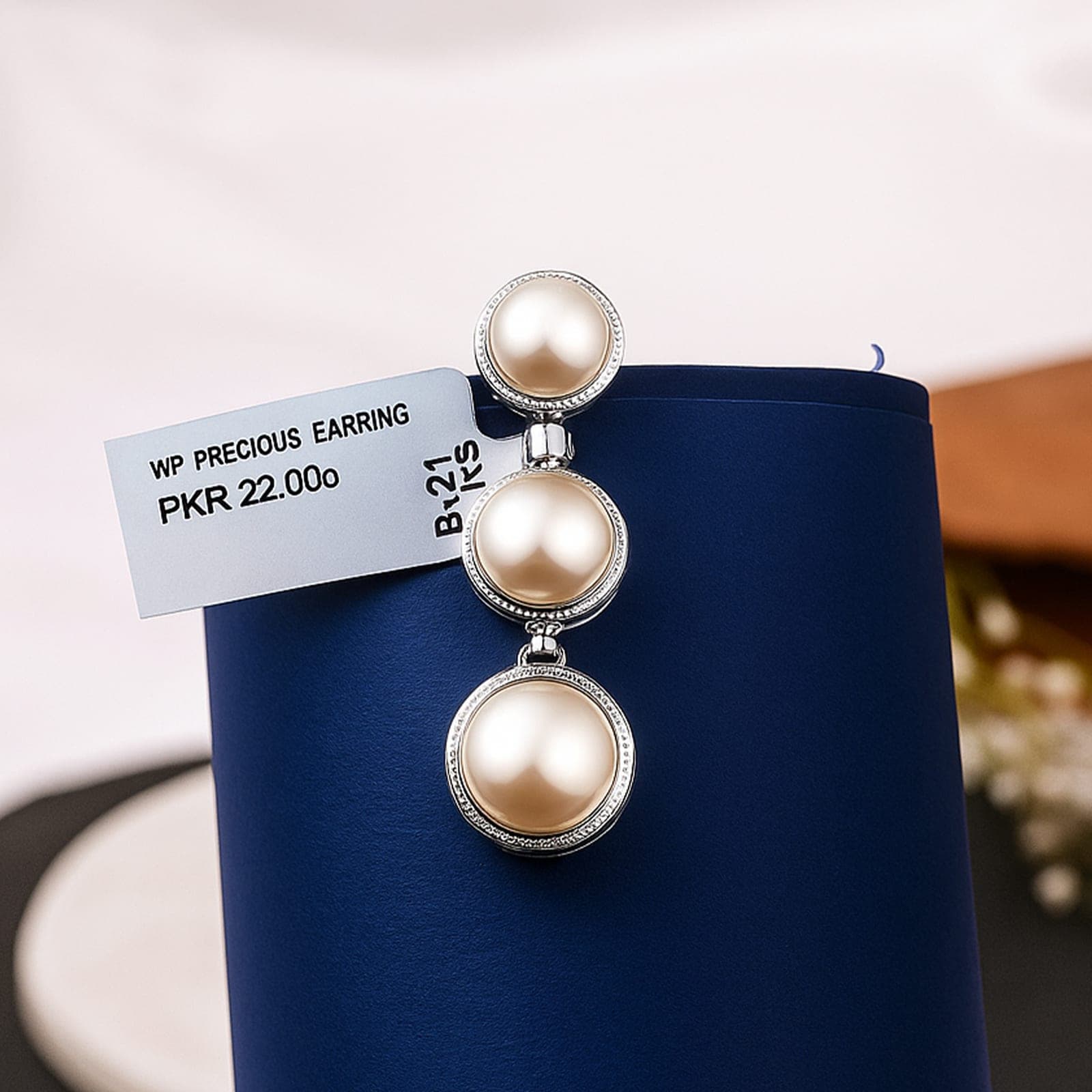 Luna Grace Three-Tier Pearl Drop Earrings alternate view