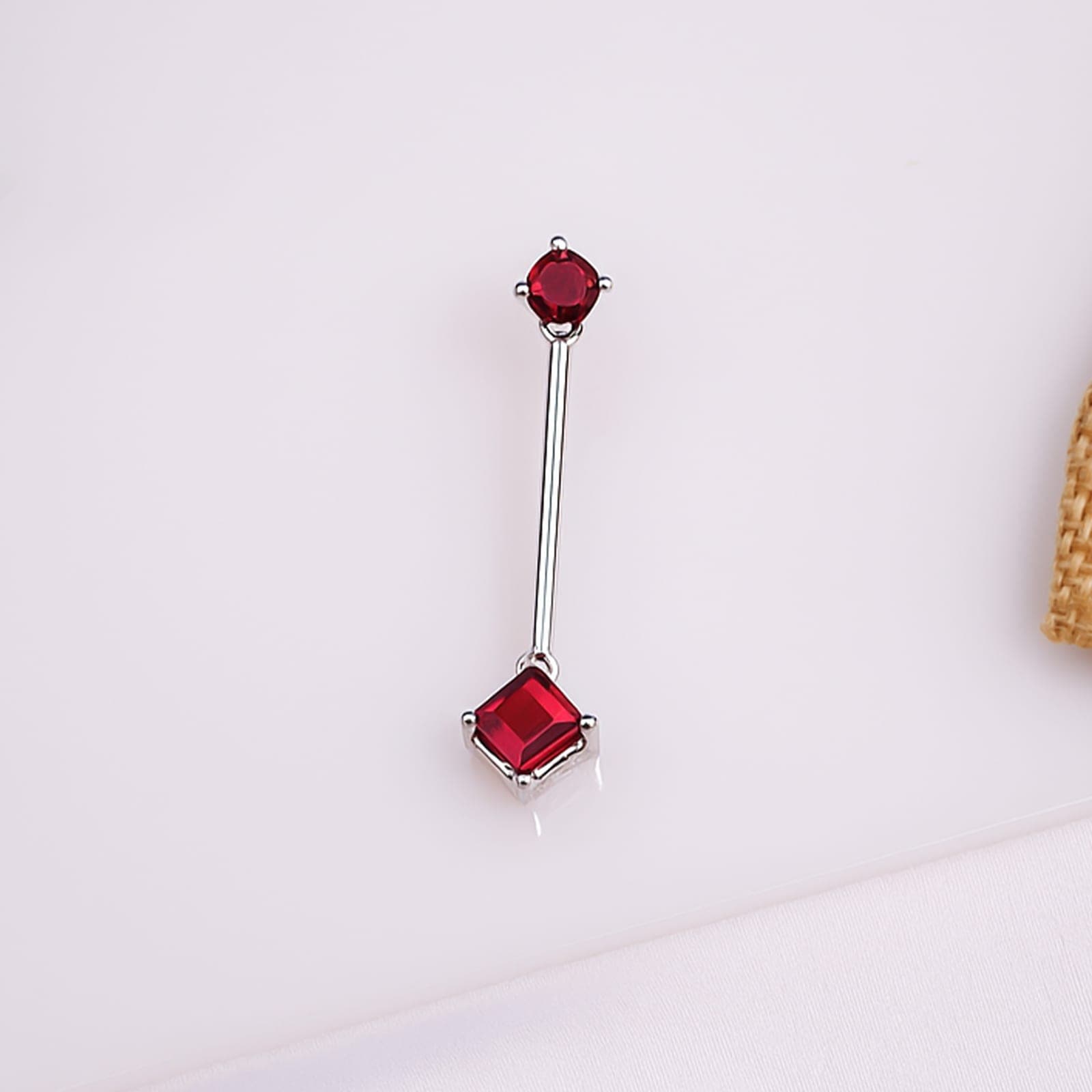 Garnet Linear Drop Earrings
