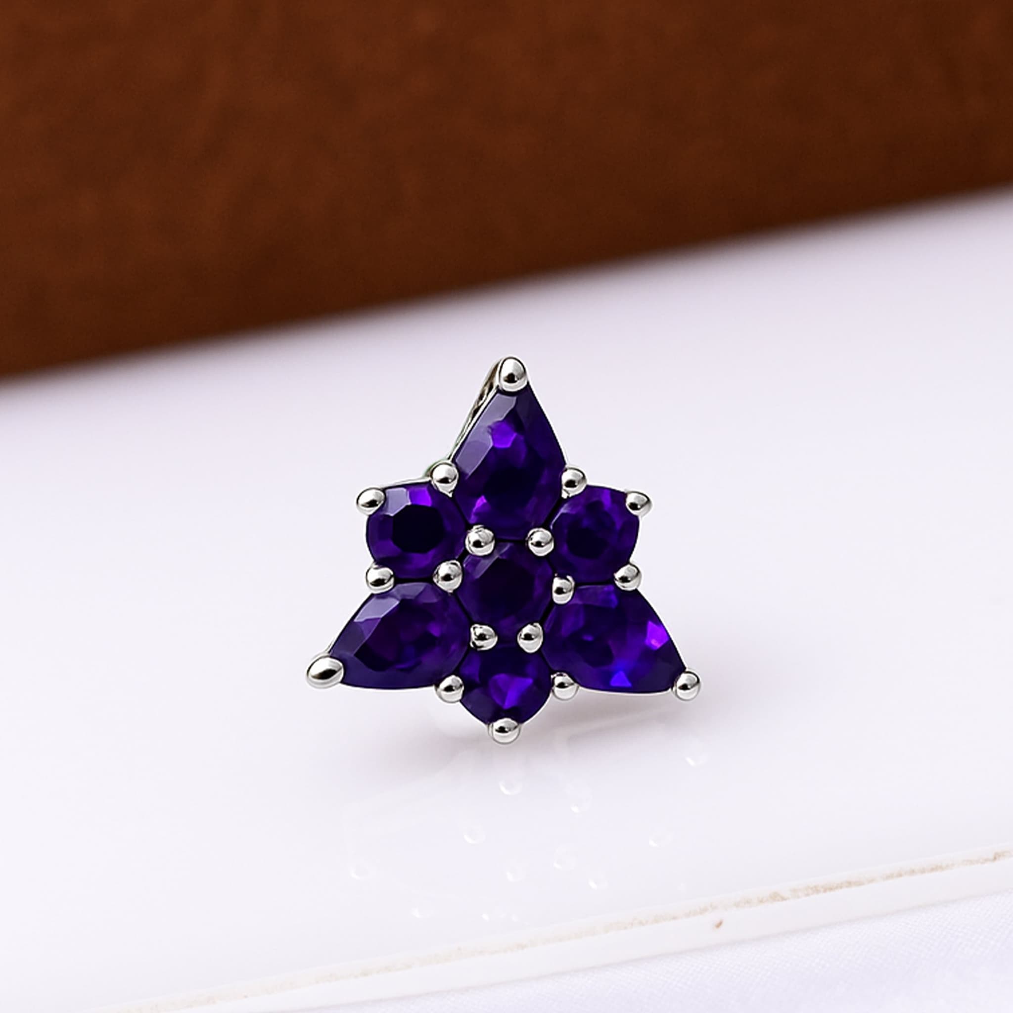 Amethyst Floral Stud Earrings