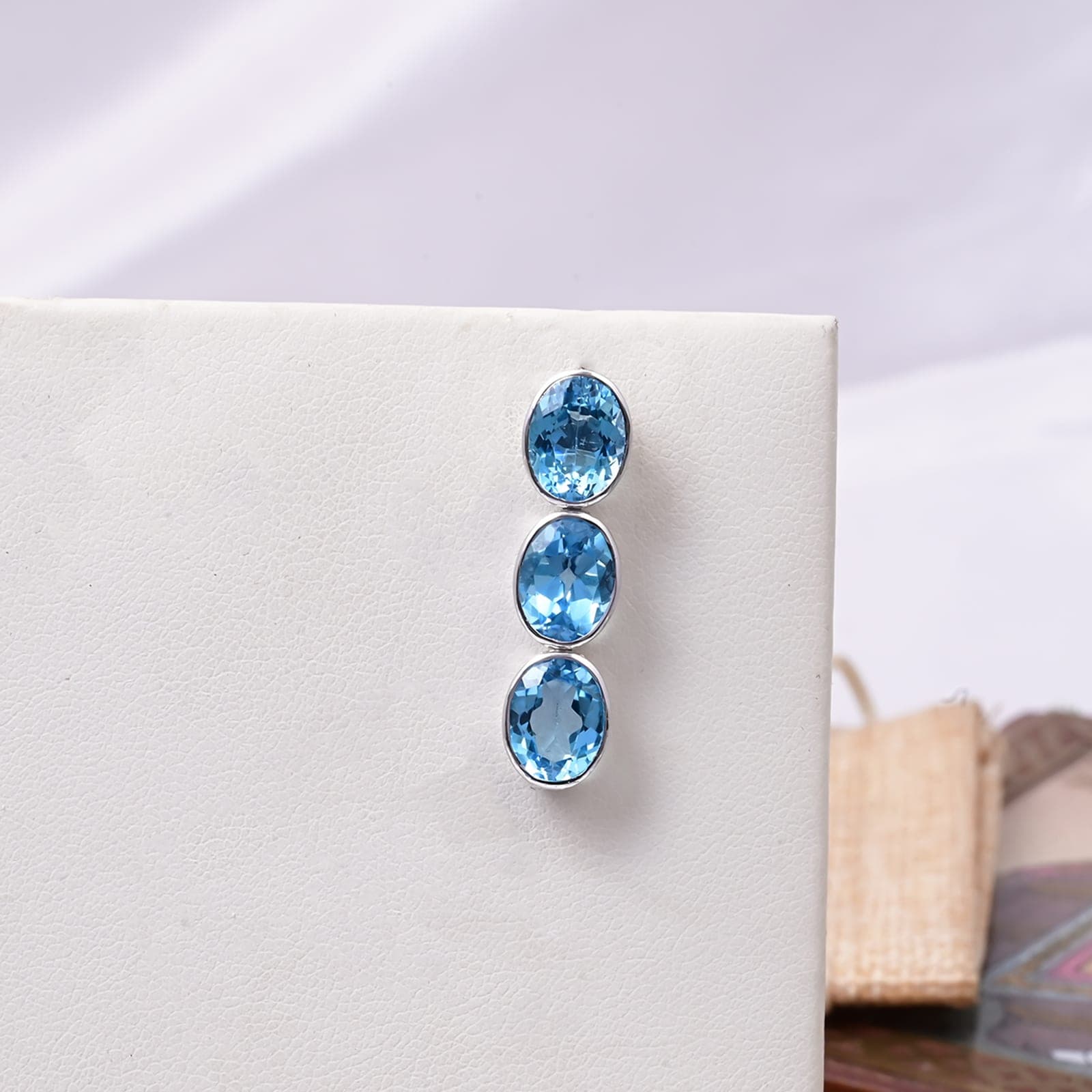 Blue Topaz Dangler Earrings