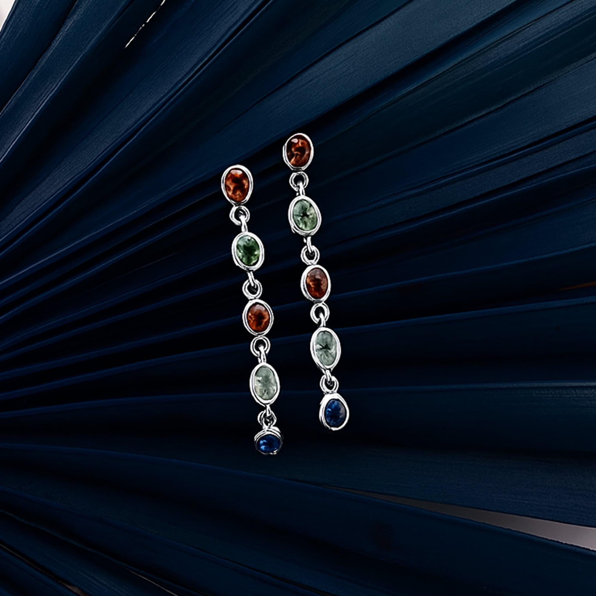 Multi Sapphire Drop Earrings