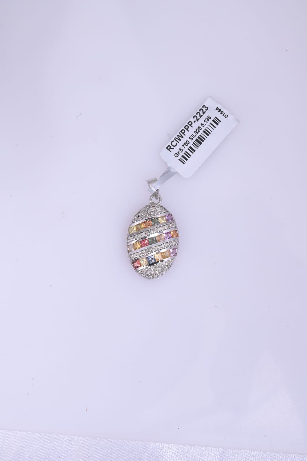 Rainbow Sapphire Silver Statement Pendant