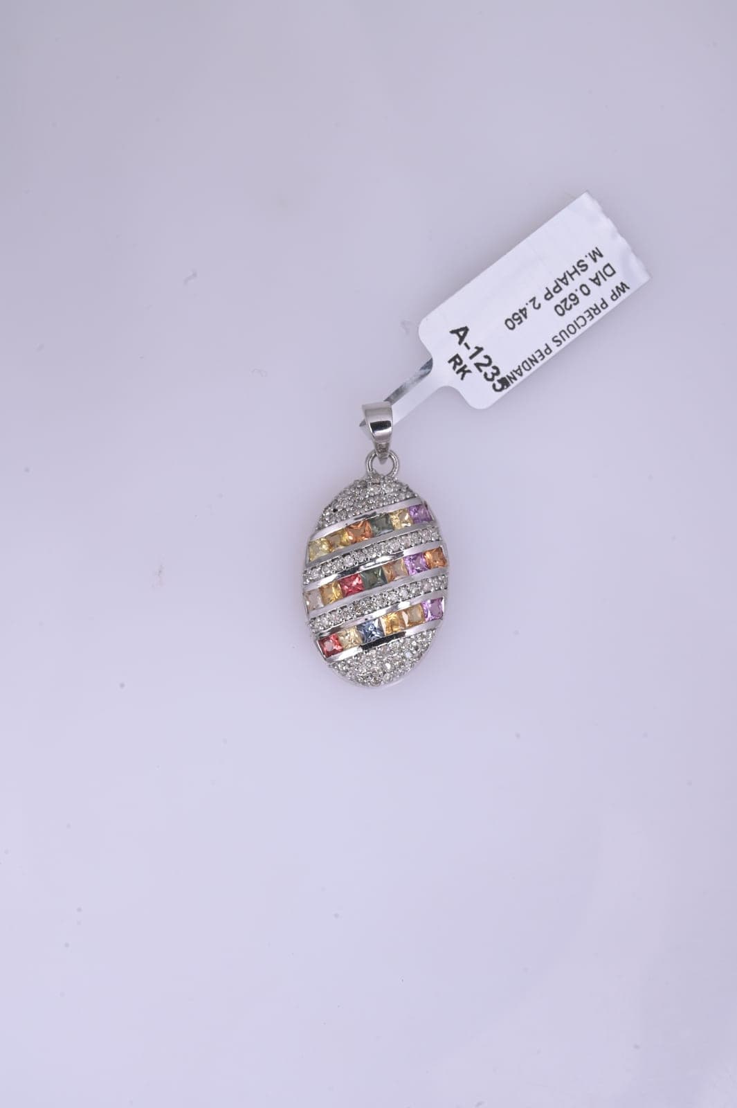 Rainbow Sapphire Silver Statement Pendant