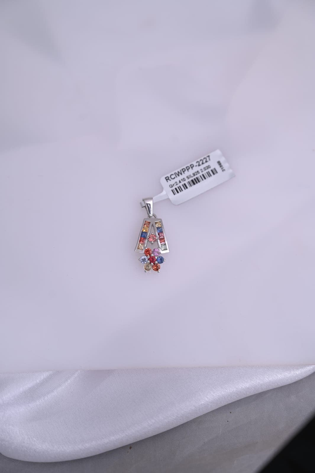 Geometric multi sapphire pendant