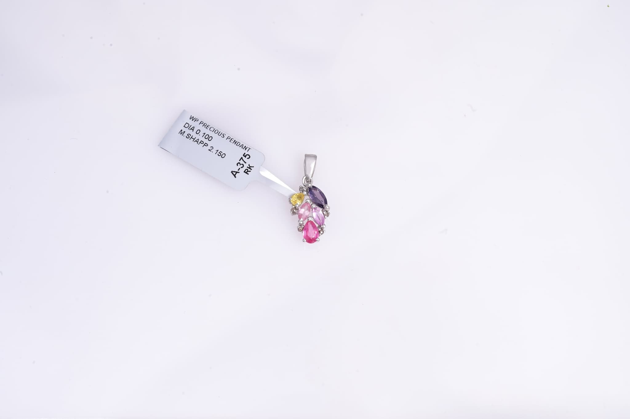 Multi Sapphire Cluster Silver Pendant