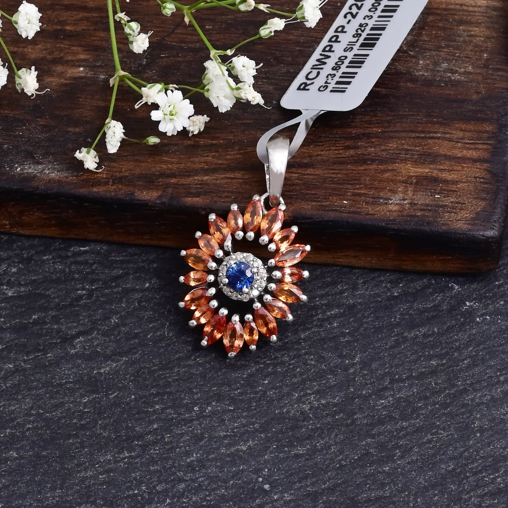 Sunburst Sapphire Necklace