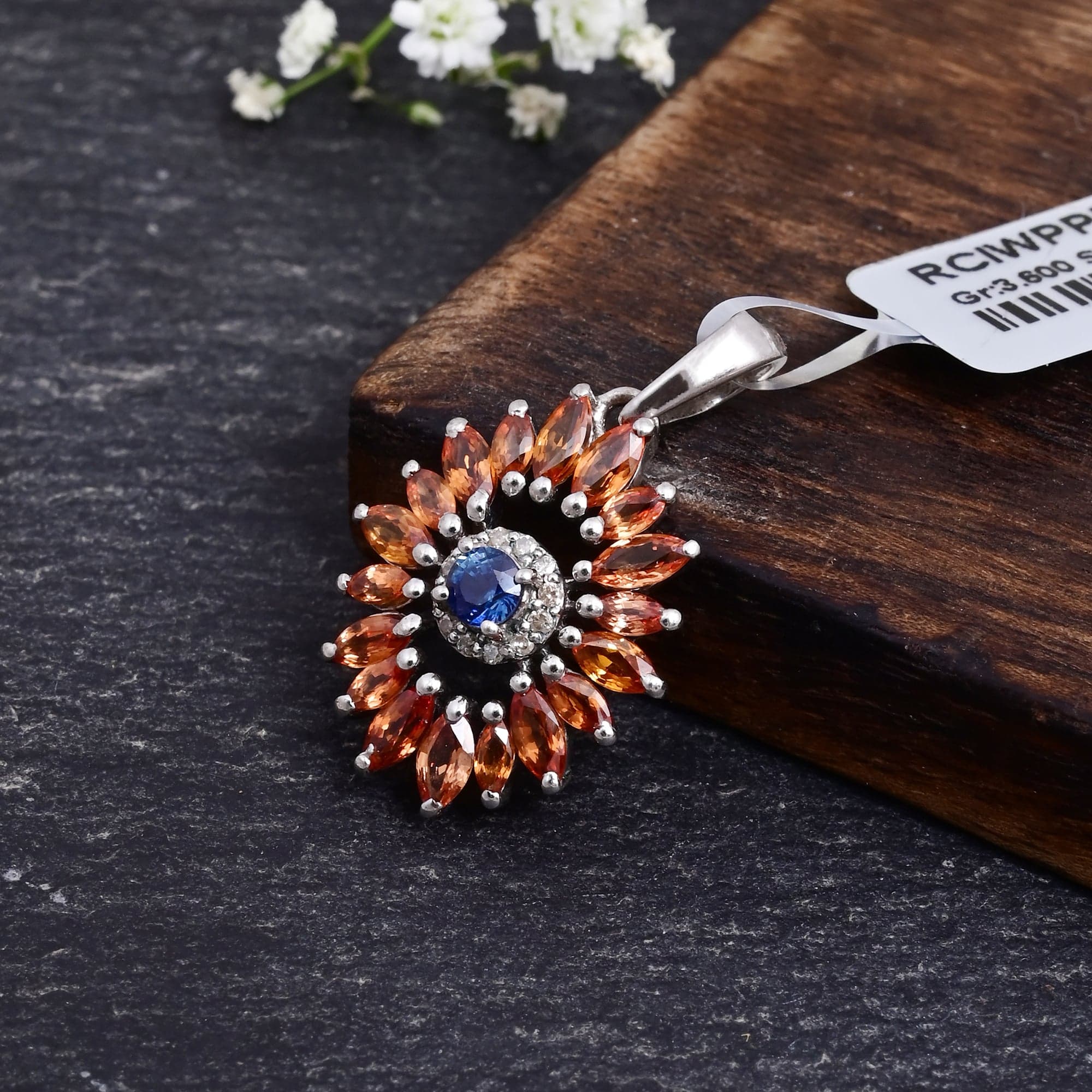 Sunburst Sapphire Necklace