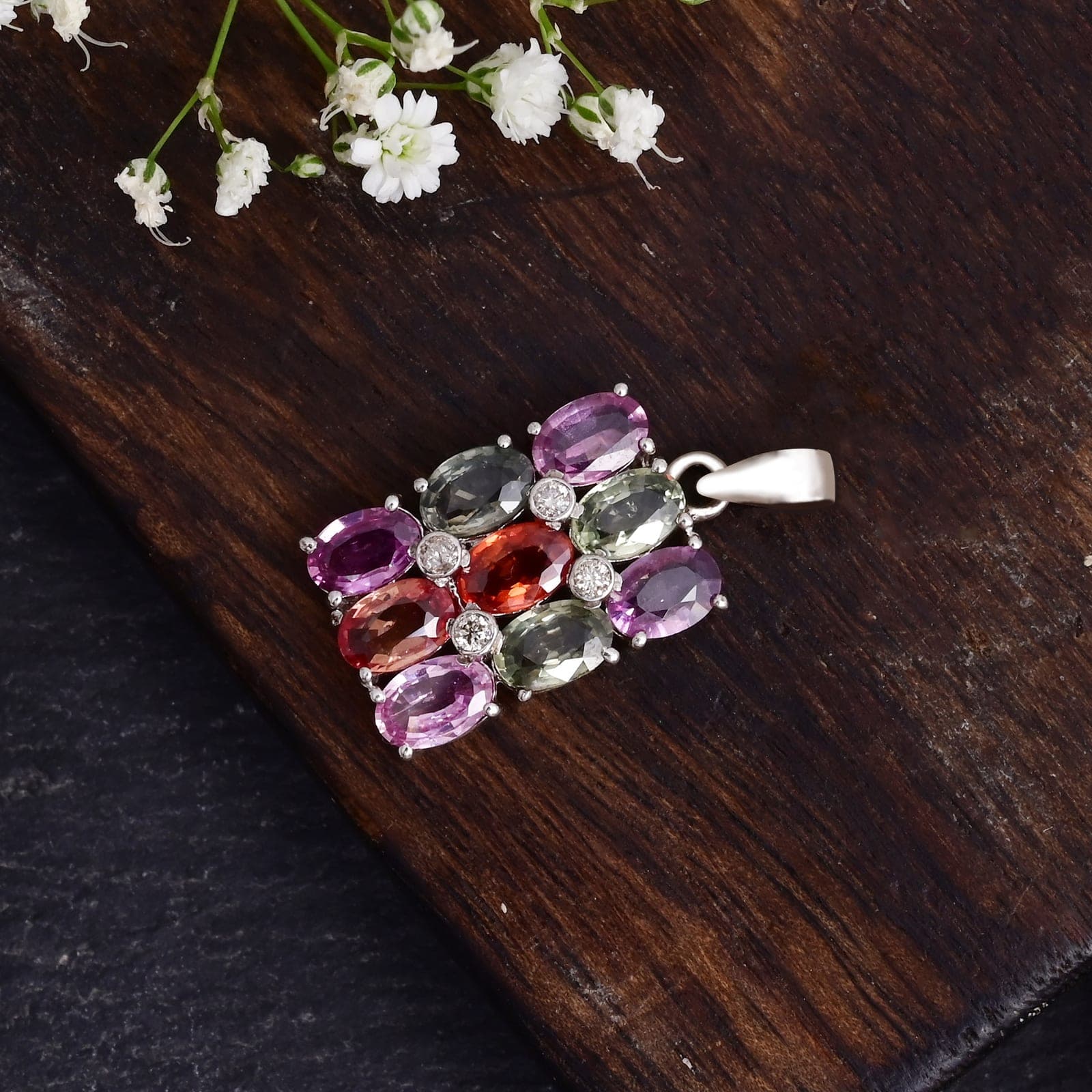 Colorful Sapphire Pendant Charm alternate view