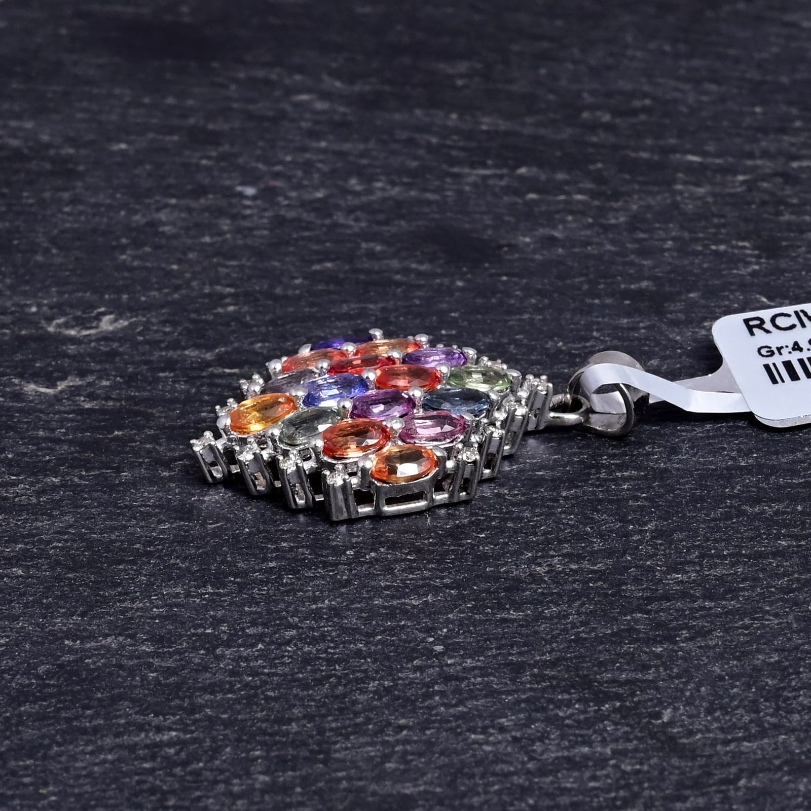 Colorful Sapphire Pendant Charm