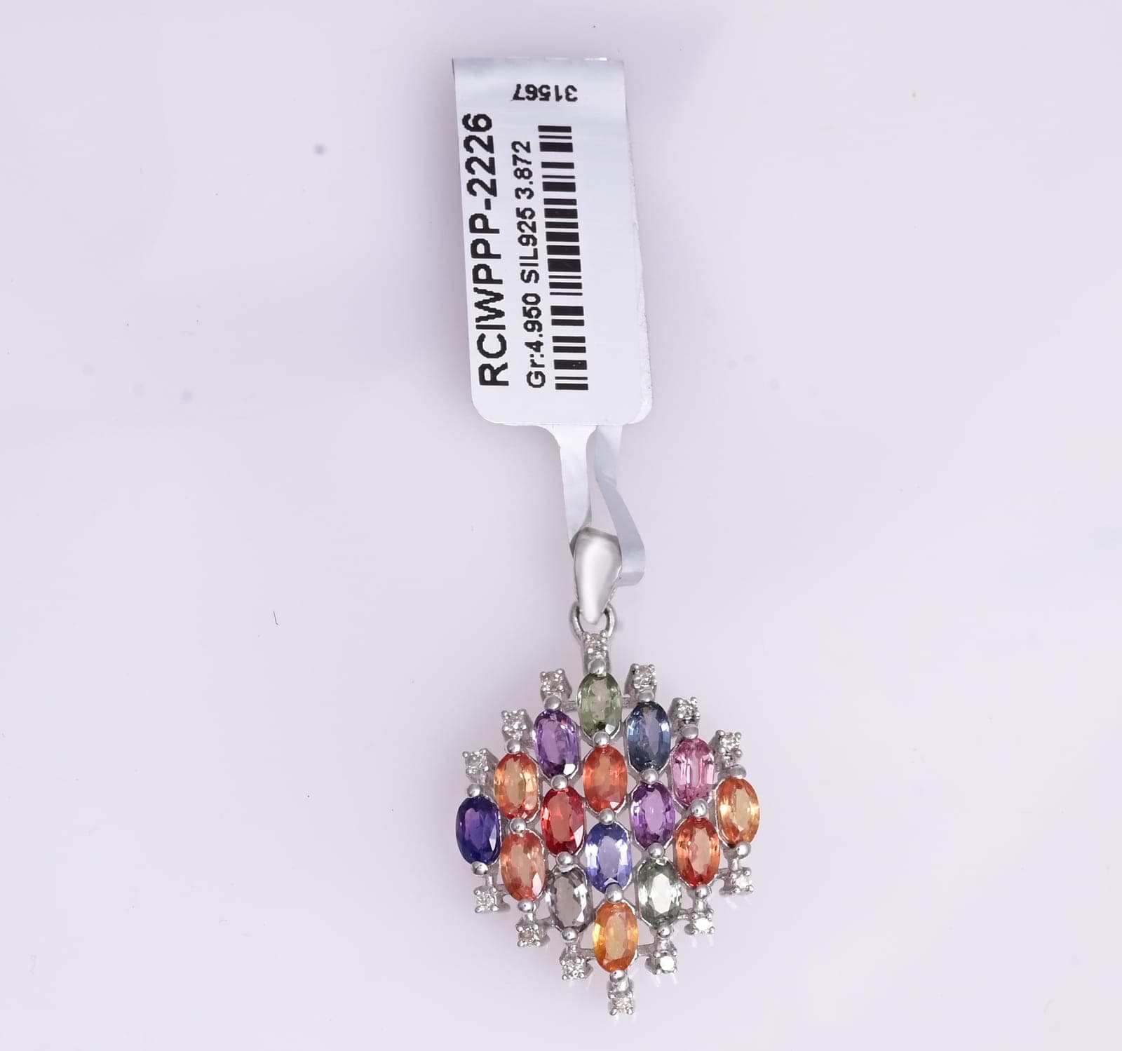 Colorful Sapphire Pendant Charm