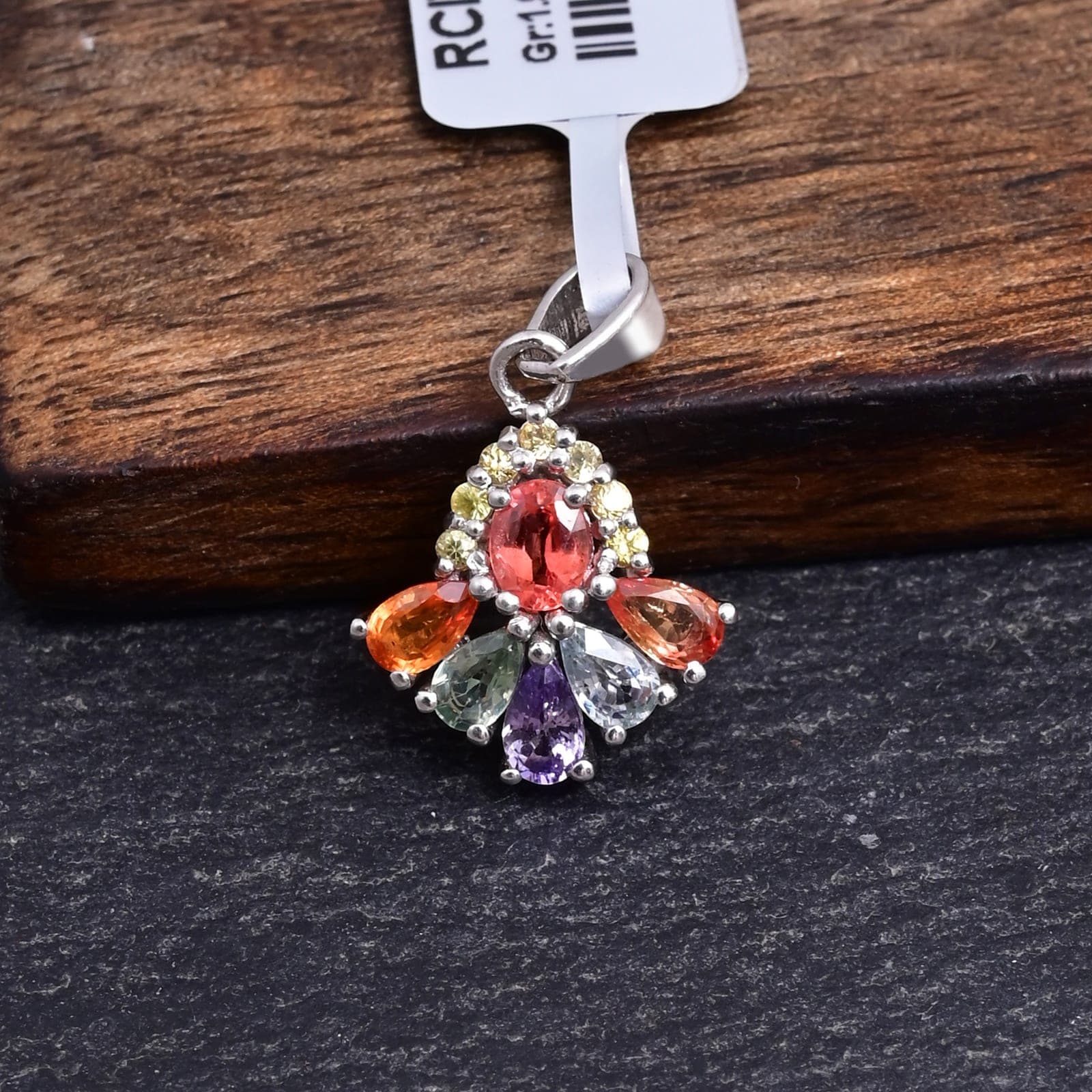 Celestial Bloom Multi Sapphire Pendant Necklace