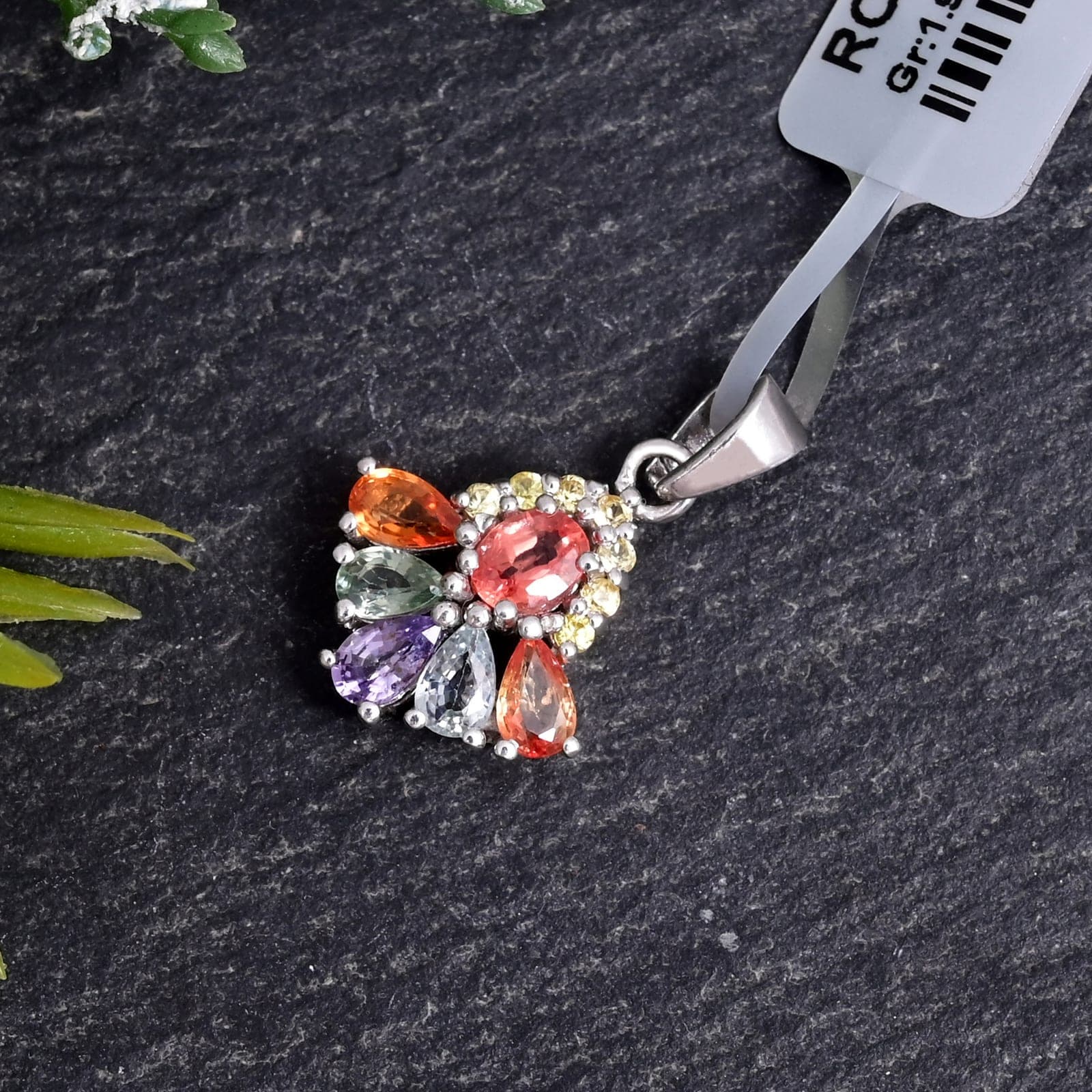 Celestial Bloom Multi Sapphire Pendant Necklace