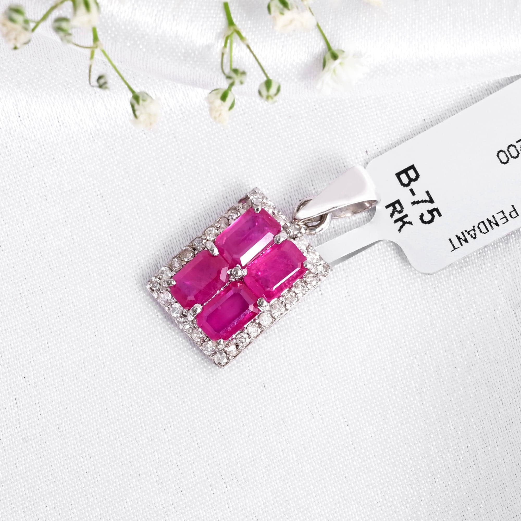 Royal Blush Ruby Diamond Pendant Necklace alternate view