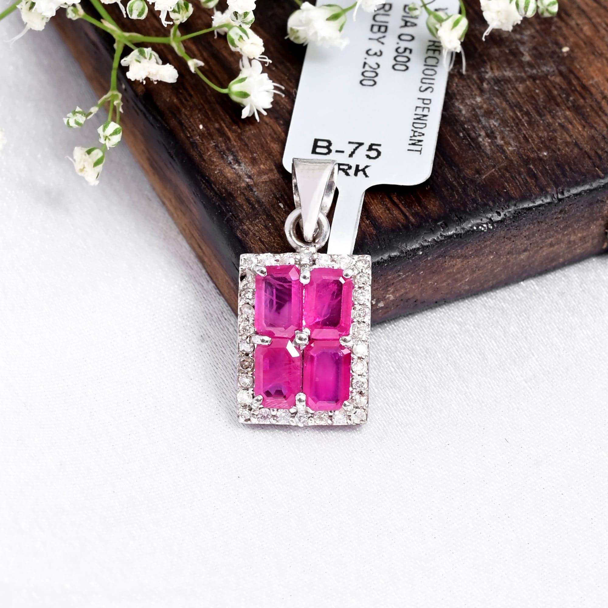 Royal Blush Ruby Diamond Pendant Necklace