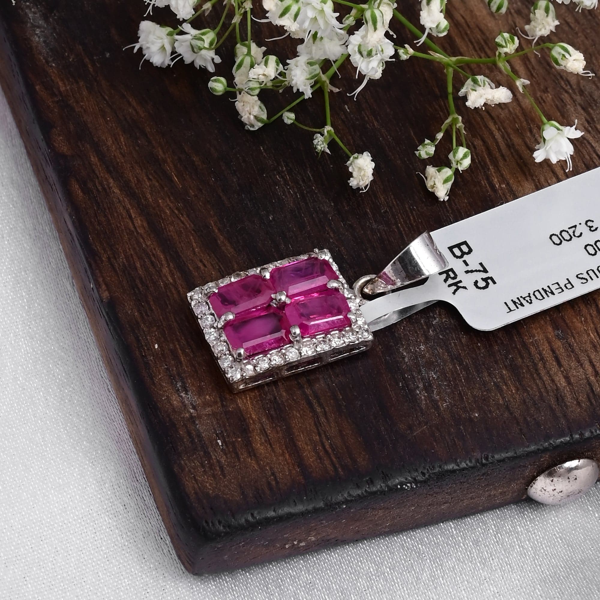 Royal Blush Ruby Diamond Pendant Necklace
