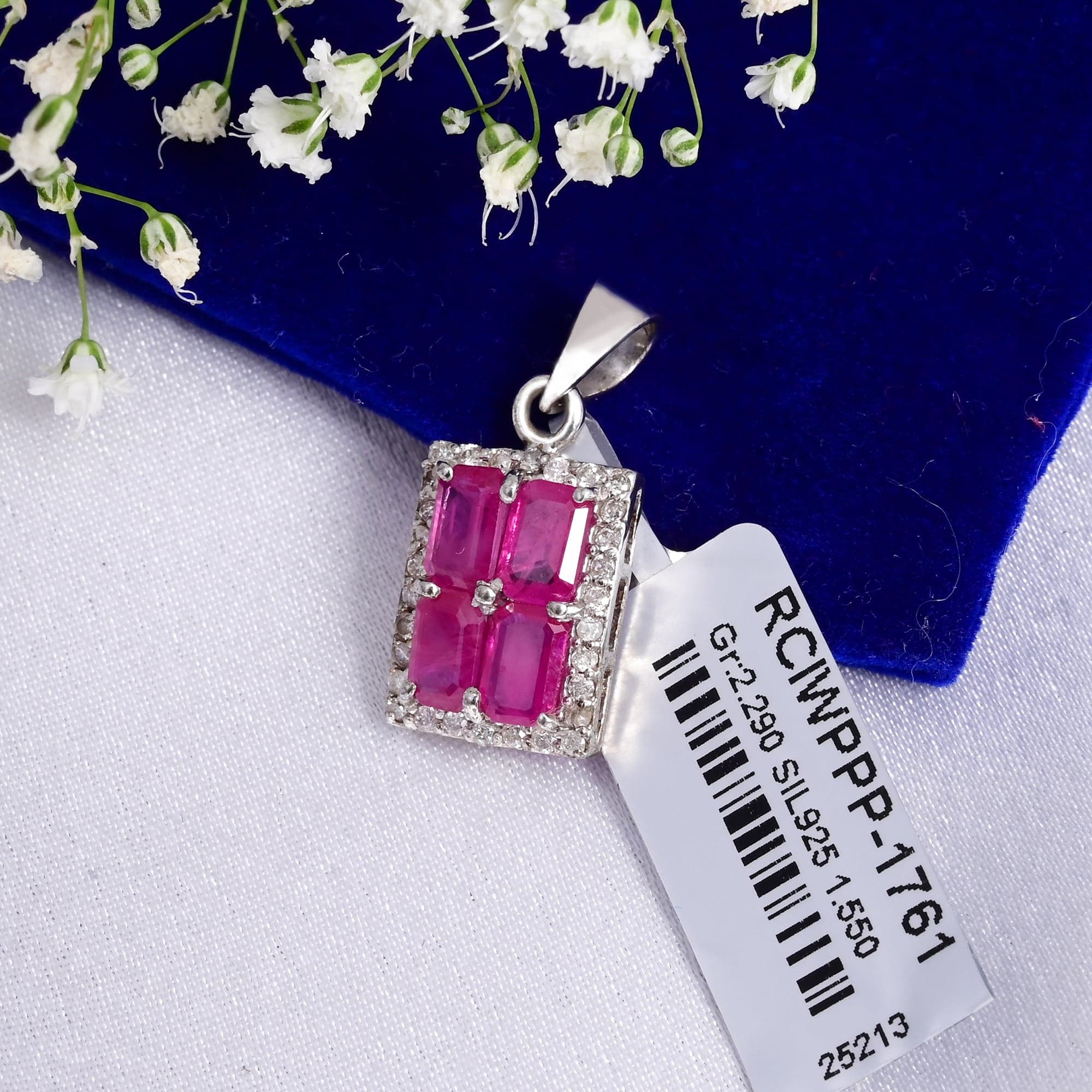 Royal Blush Ruby Diamond Pendant Necklace