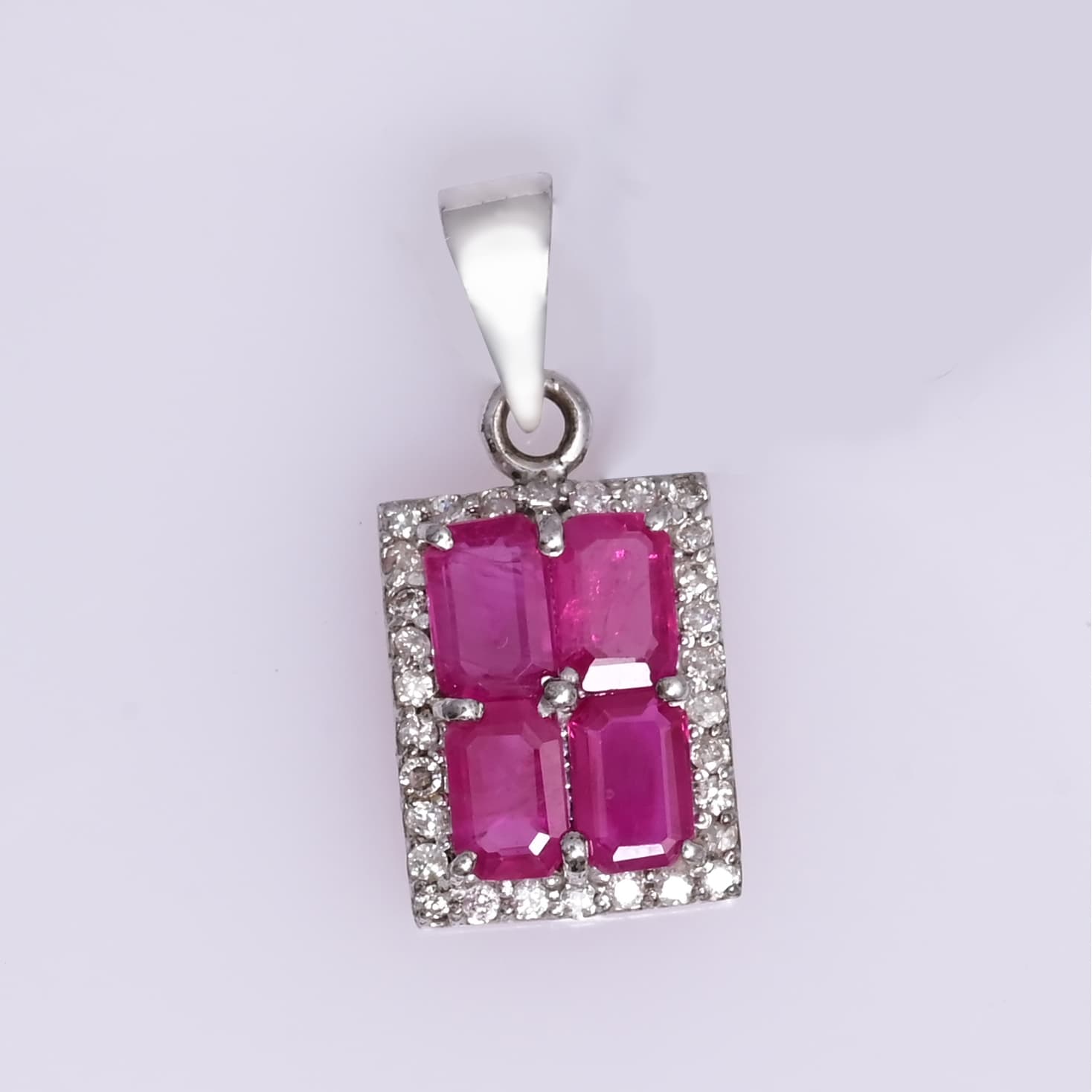 Royal Blush Ruby Diamond Pendant Necklace