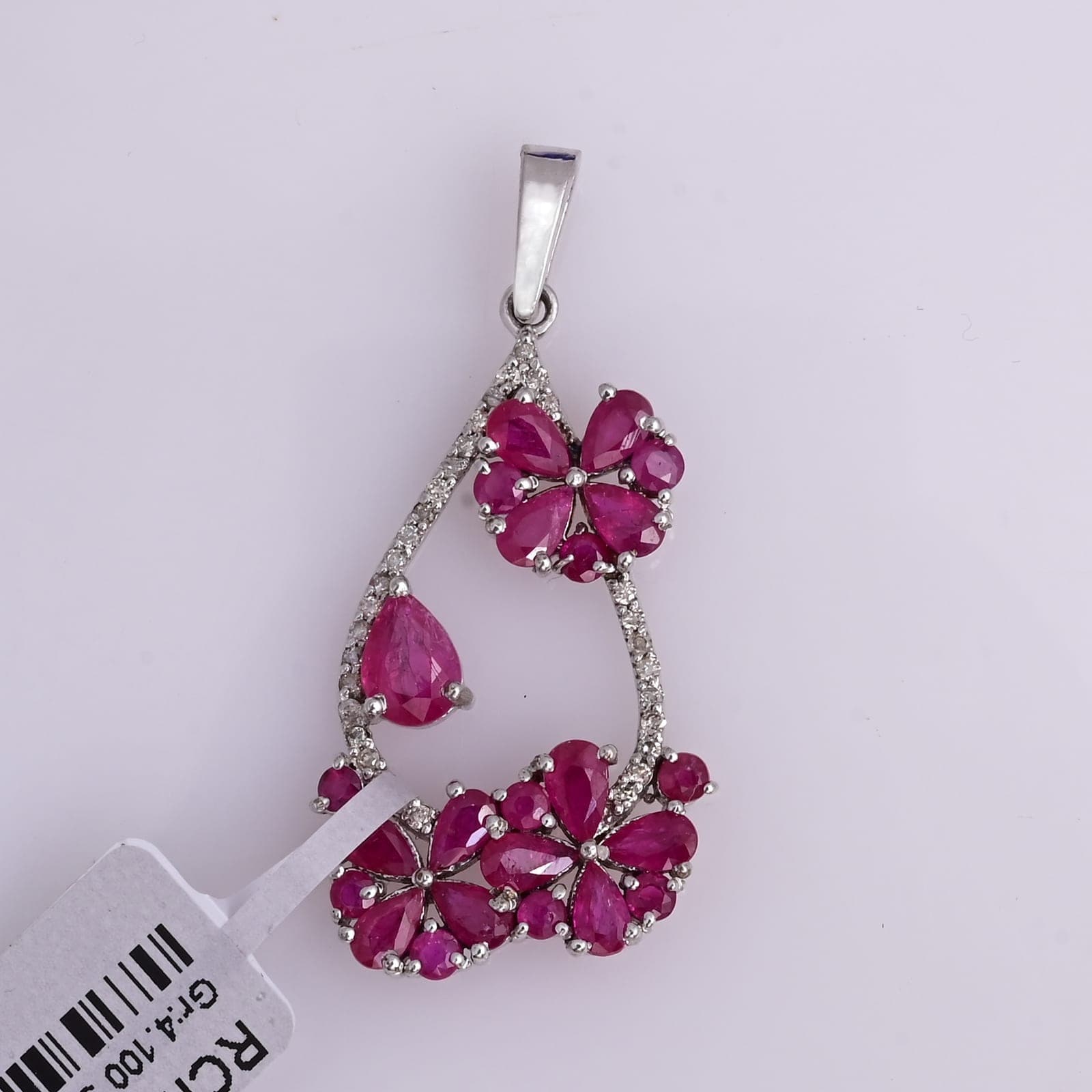 Enchanted Bloom Ruby Diamond Statement Pendant Necklace