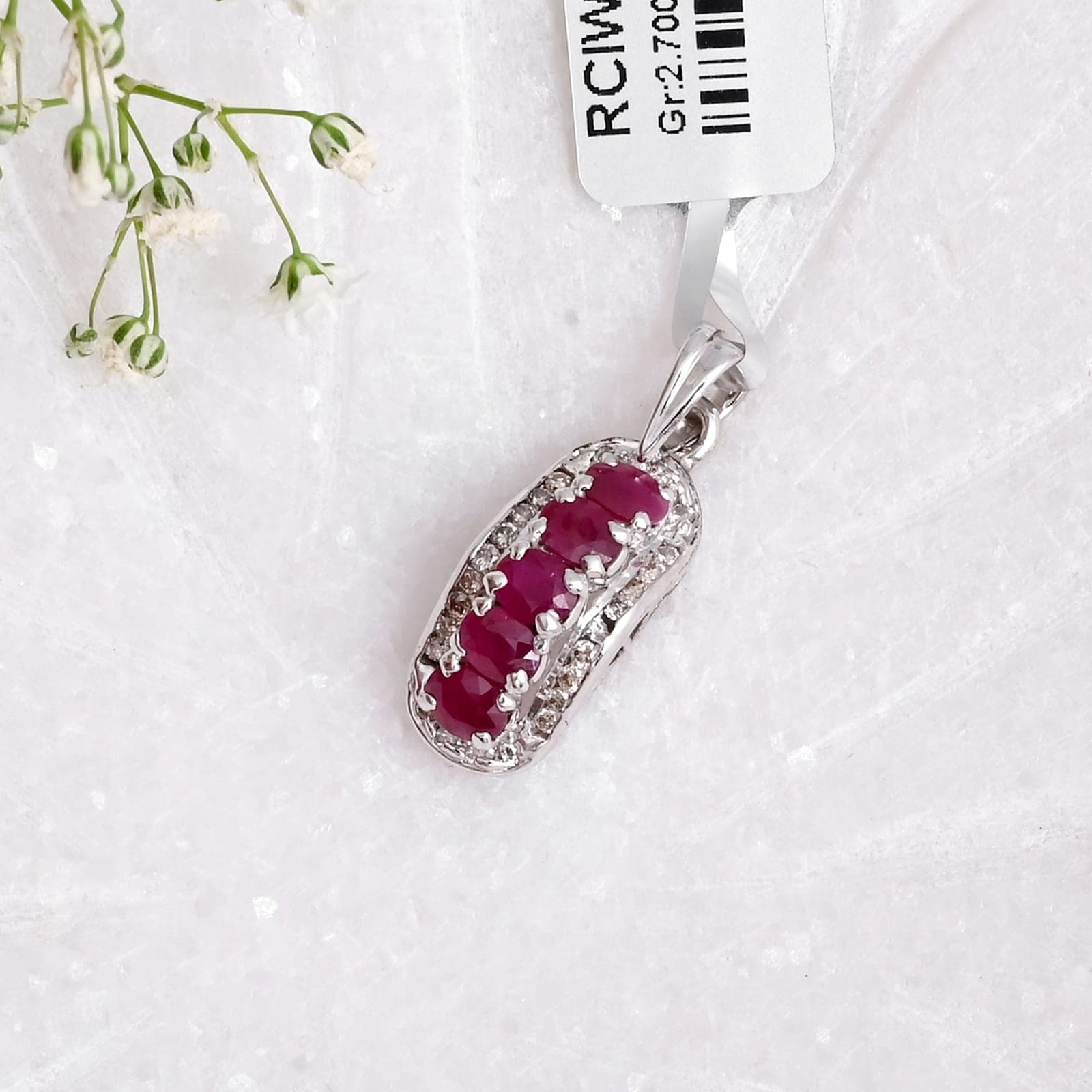 Crimson Allure Ruby Diamond Pendant