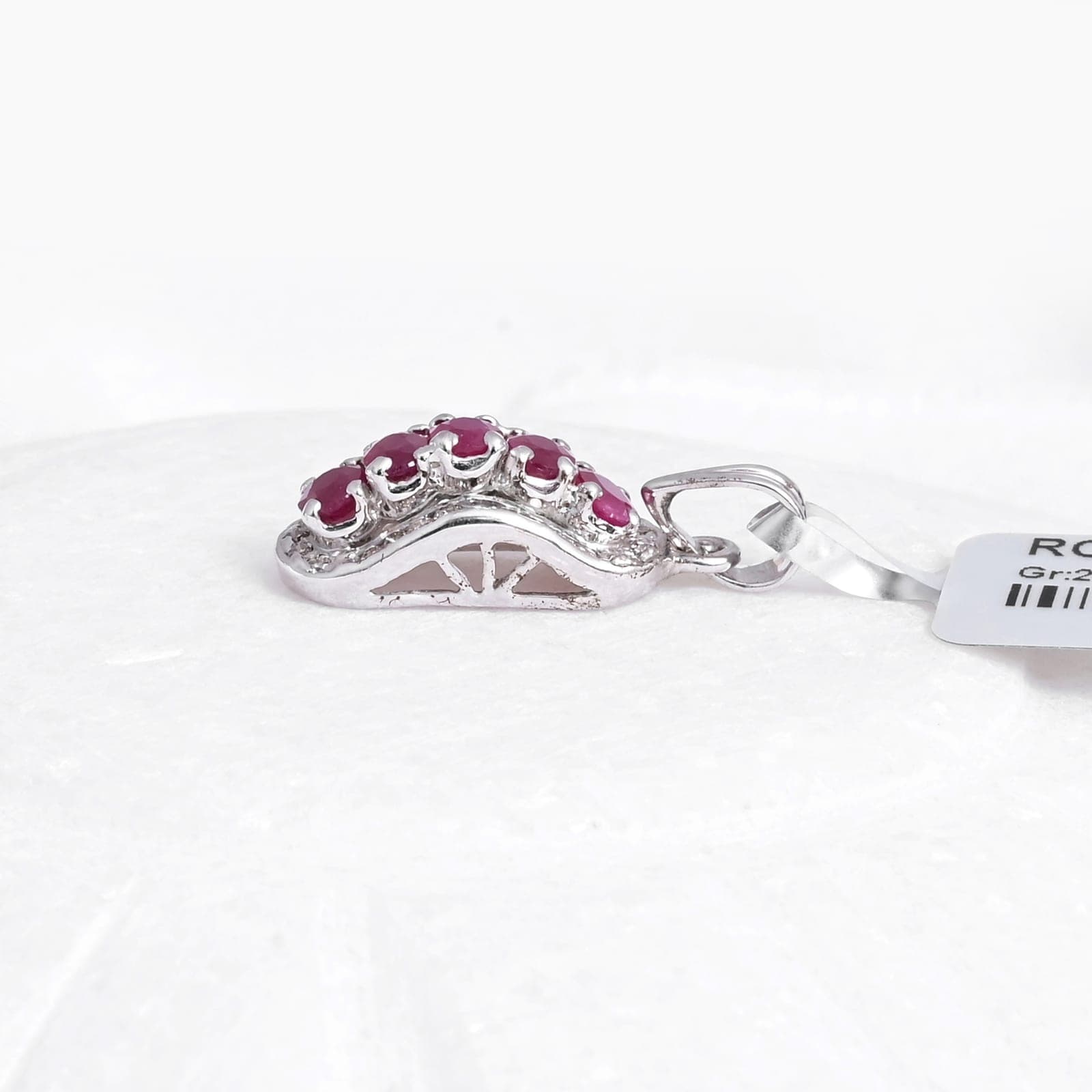 Crimson Allure Ruby Diamond Pendant alternate view