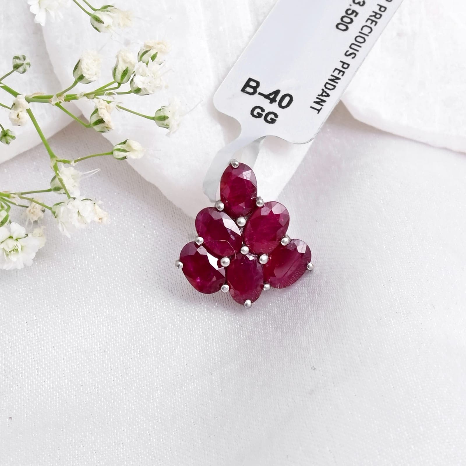 Petite Ruby Blossom Pendant