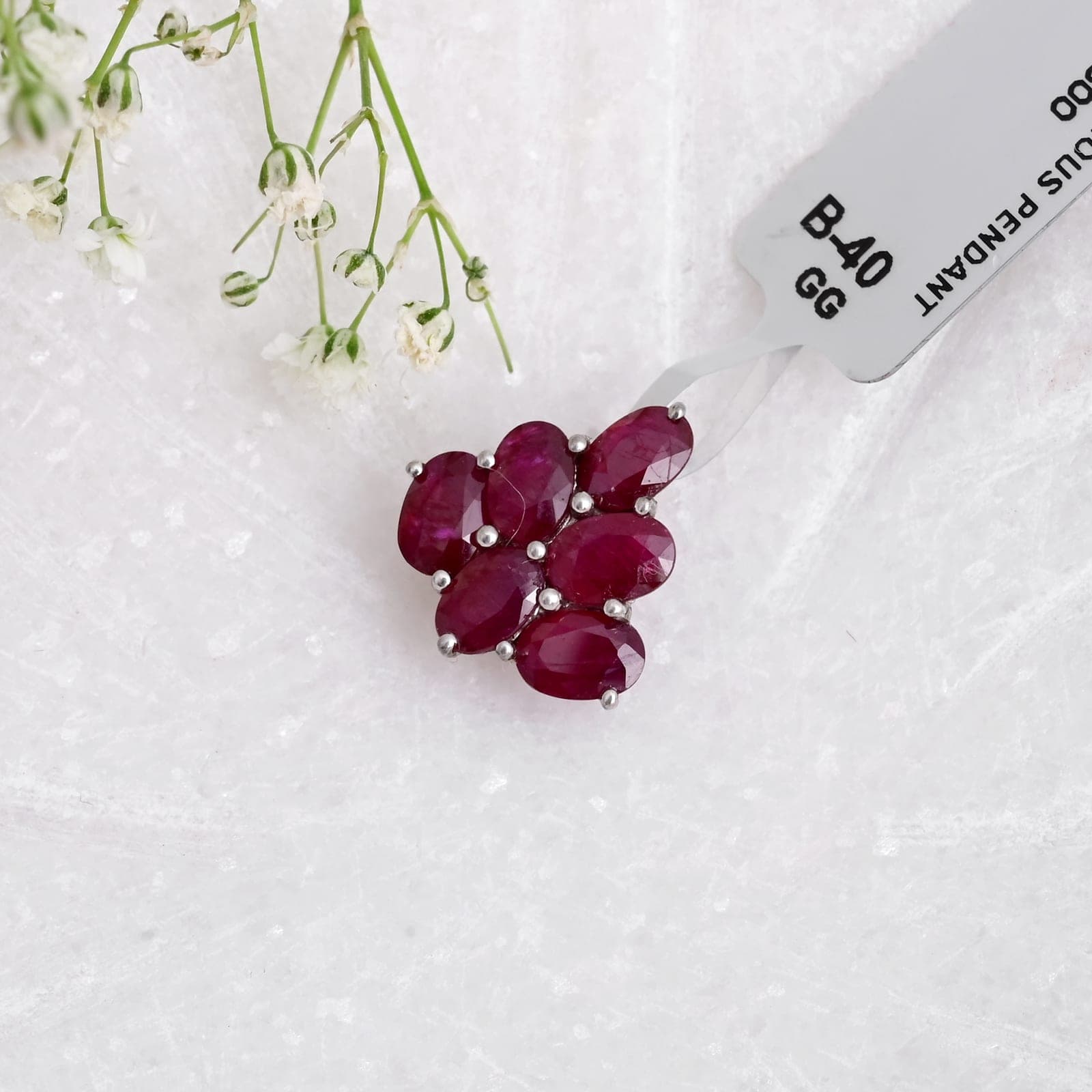 Petite Ruby Blossom Pendant