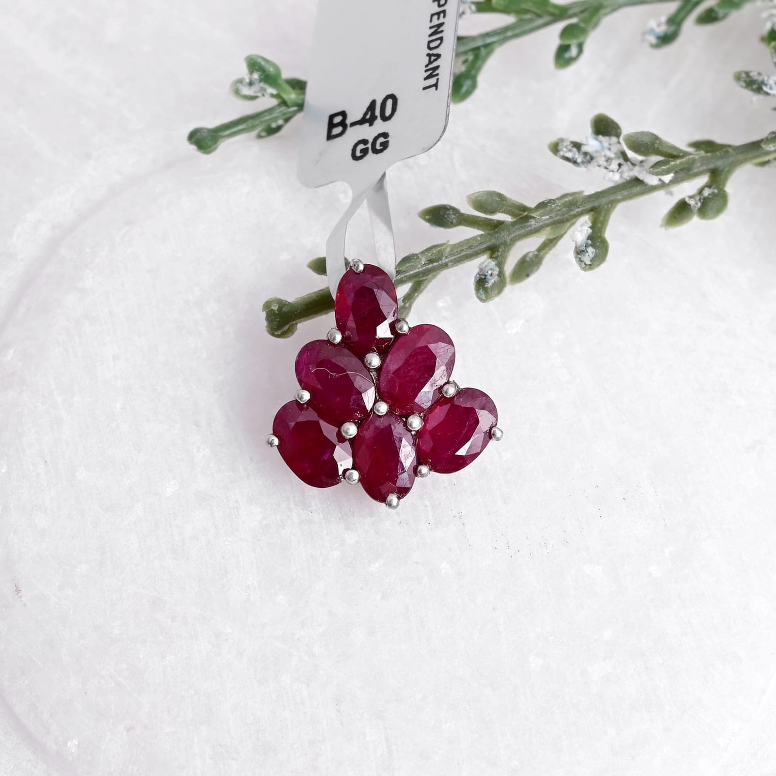 Petite Ruby Blossom Pendant