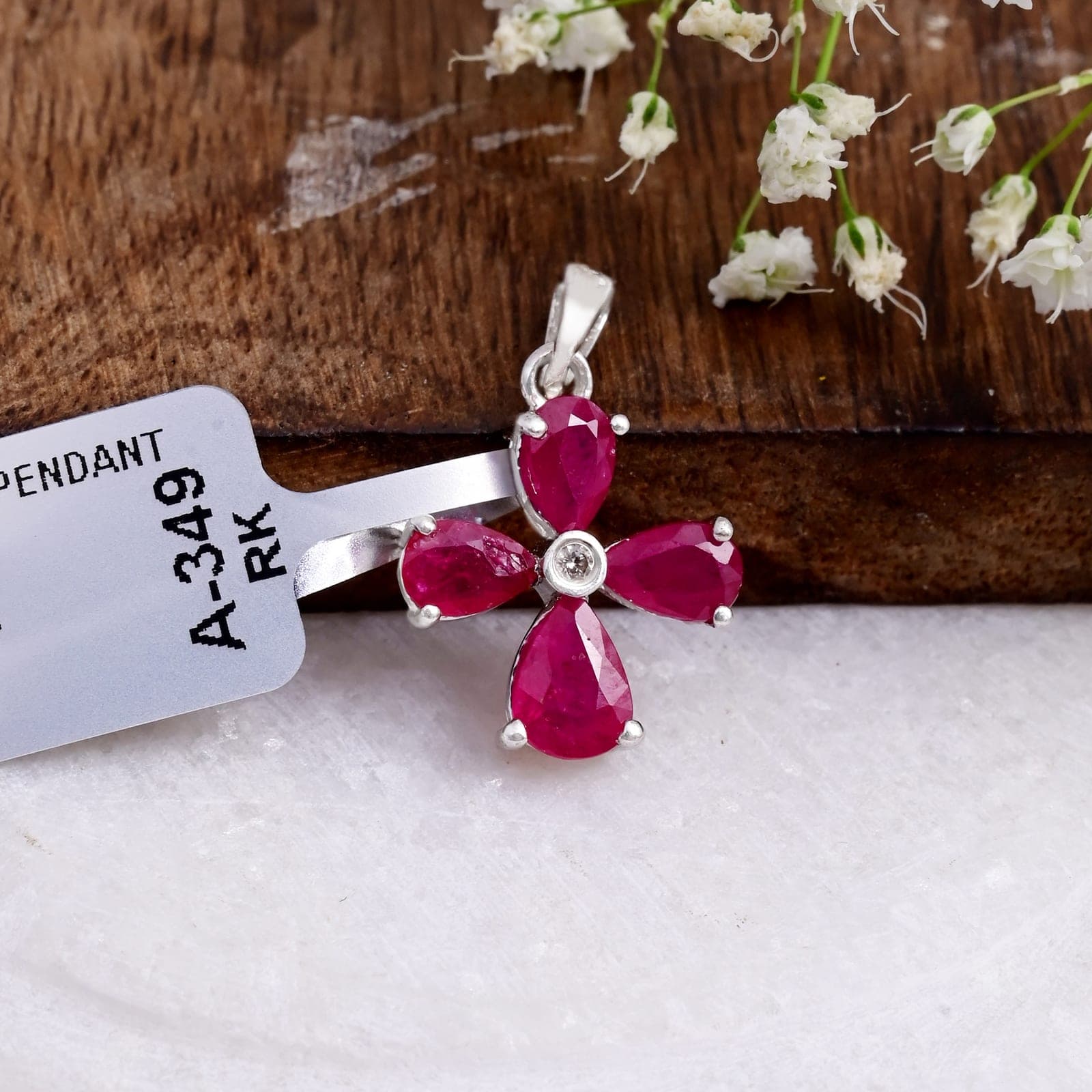 Ruby Petal Grace Pendant