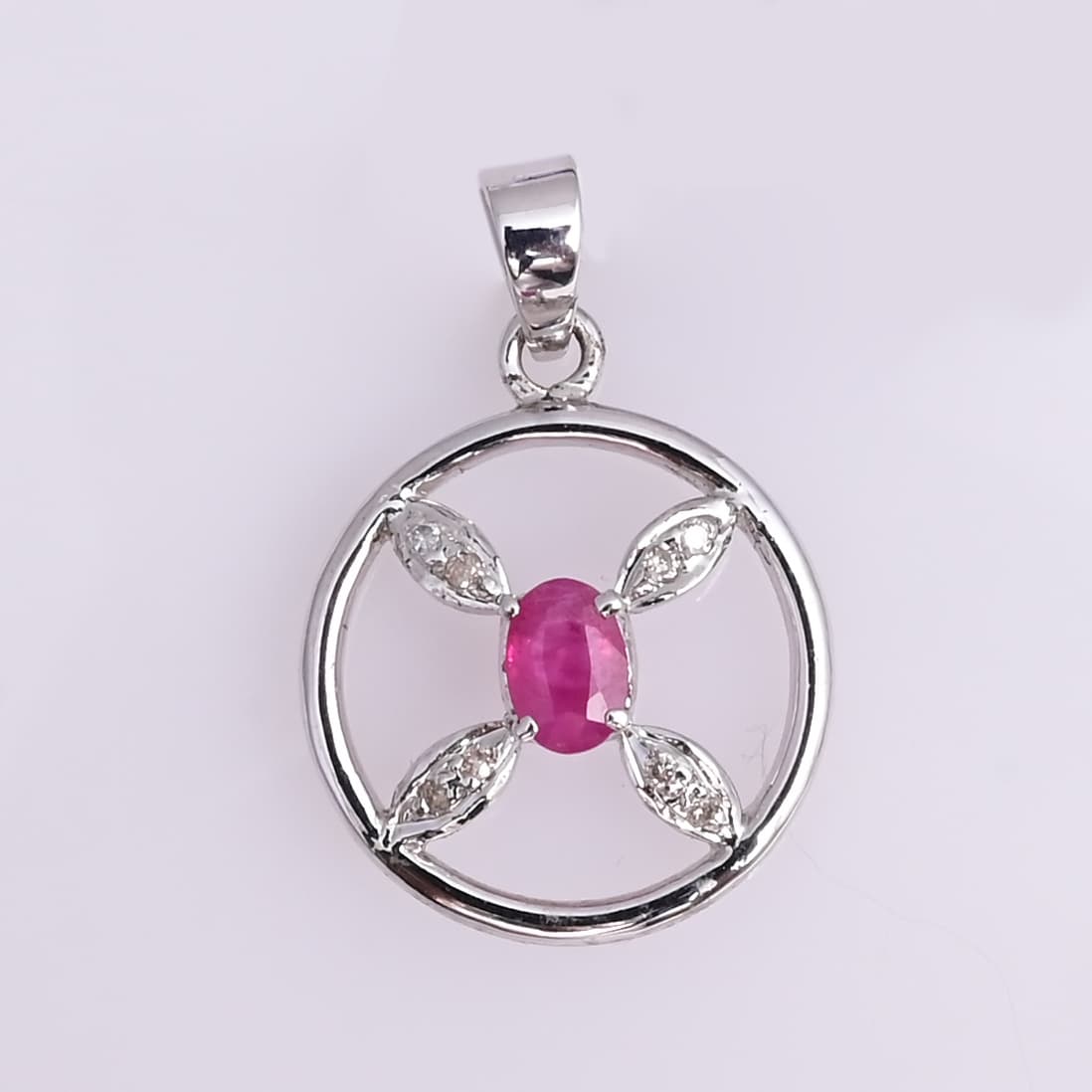 Blossom Halo Ruby Pendant