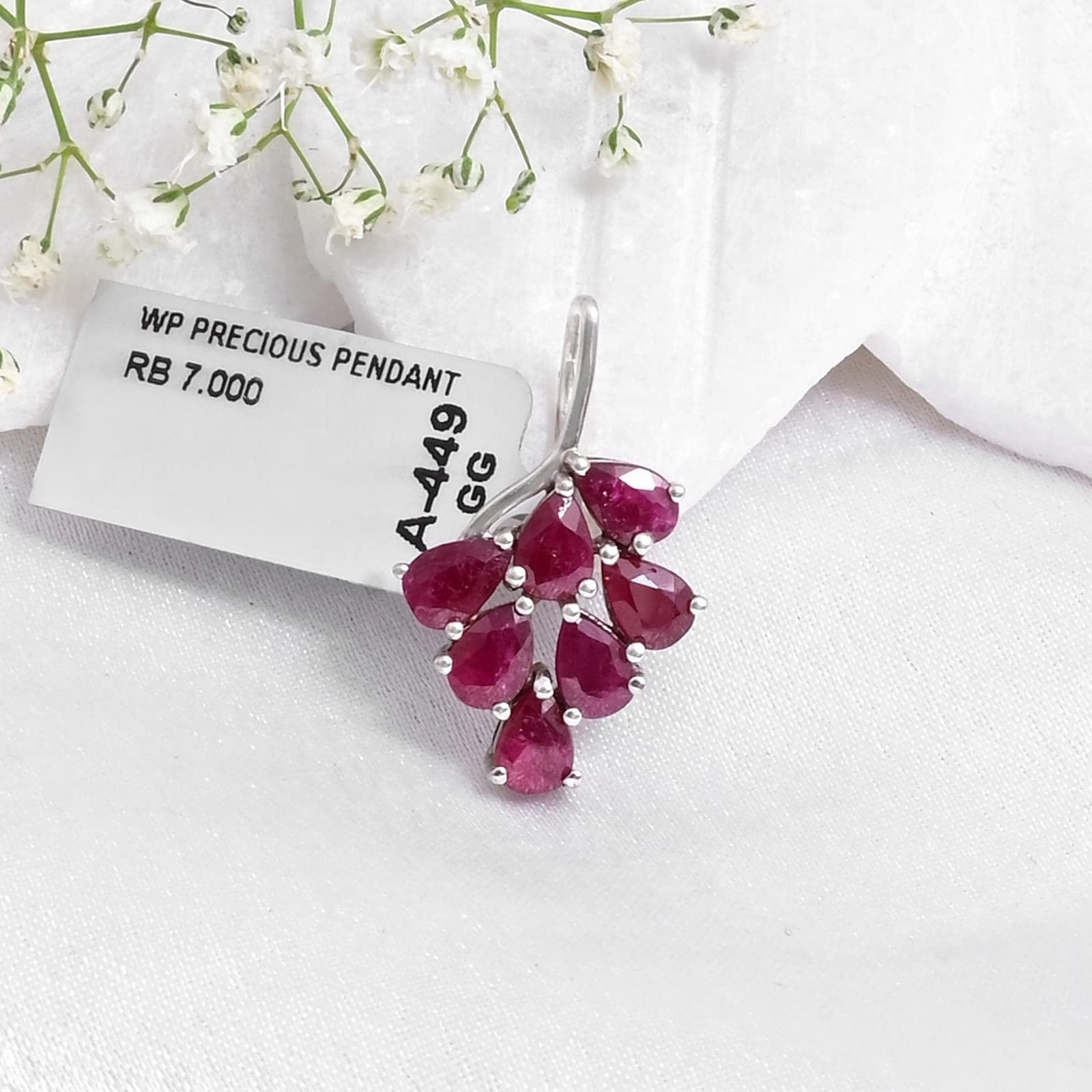 Crimson Leaf Ruby Pendant