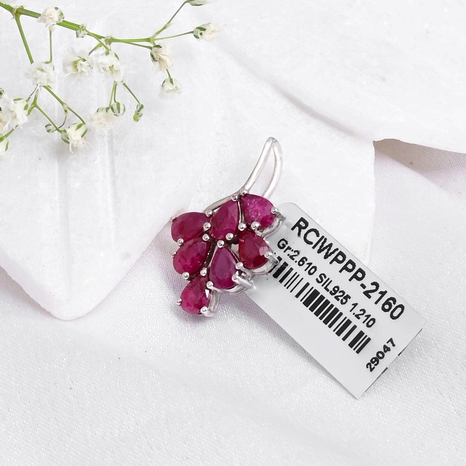 Crimson Leaf Ruby Pendant alternate view