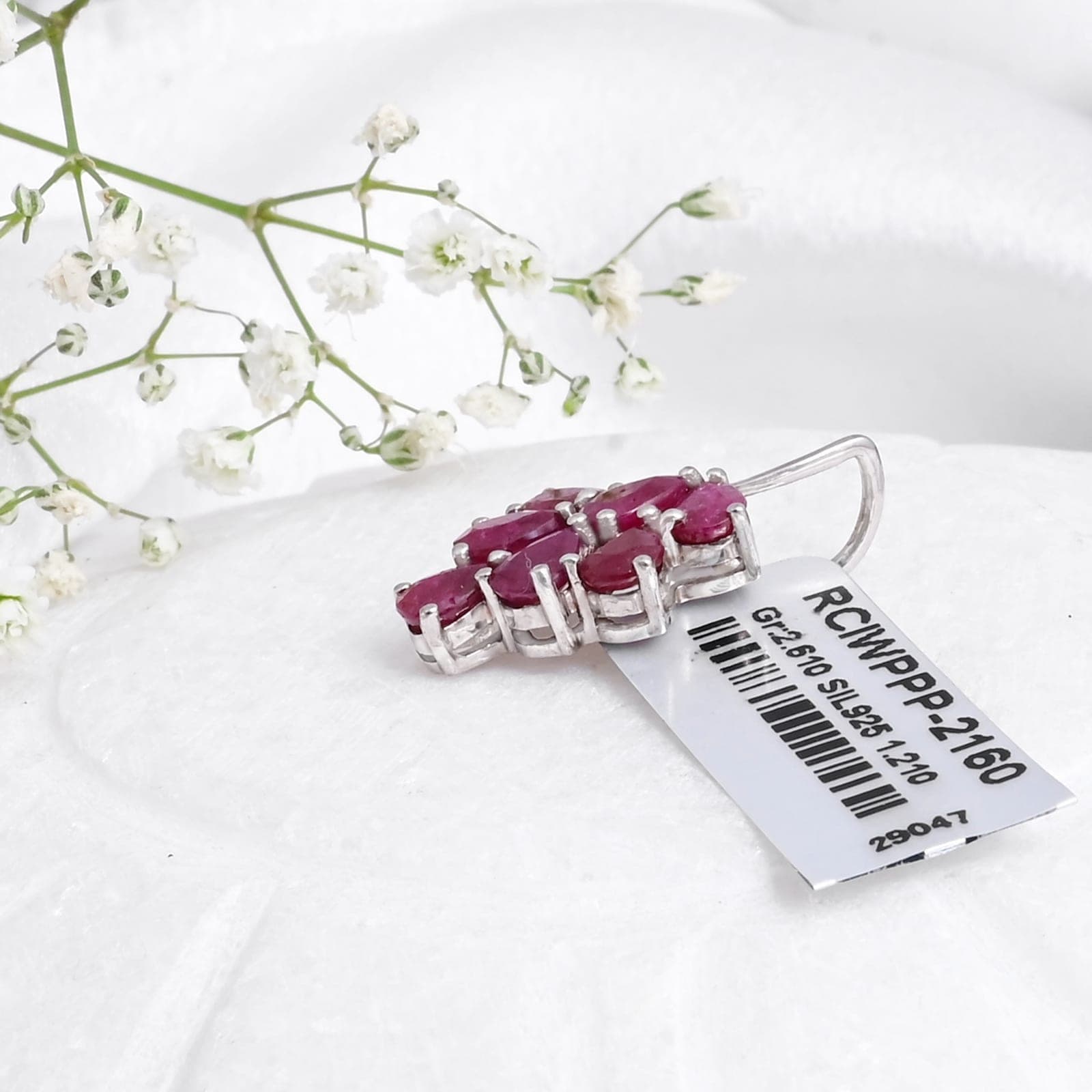 Crimson Leaf Ruby Pendant