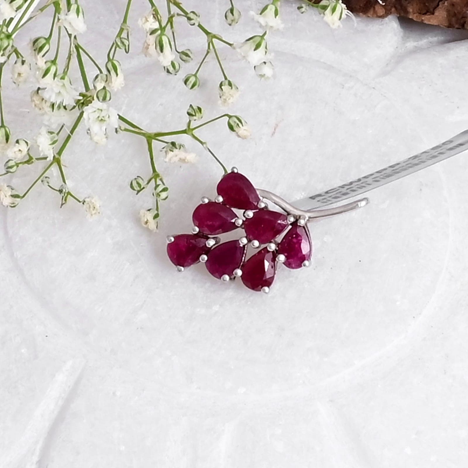 Crimson Leaf Ruby Pendant