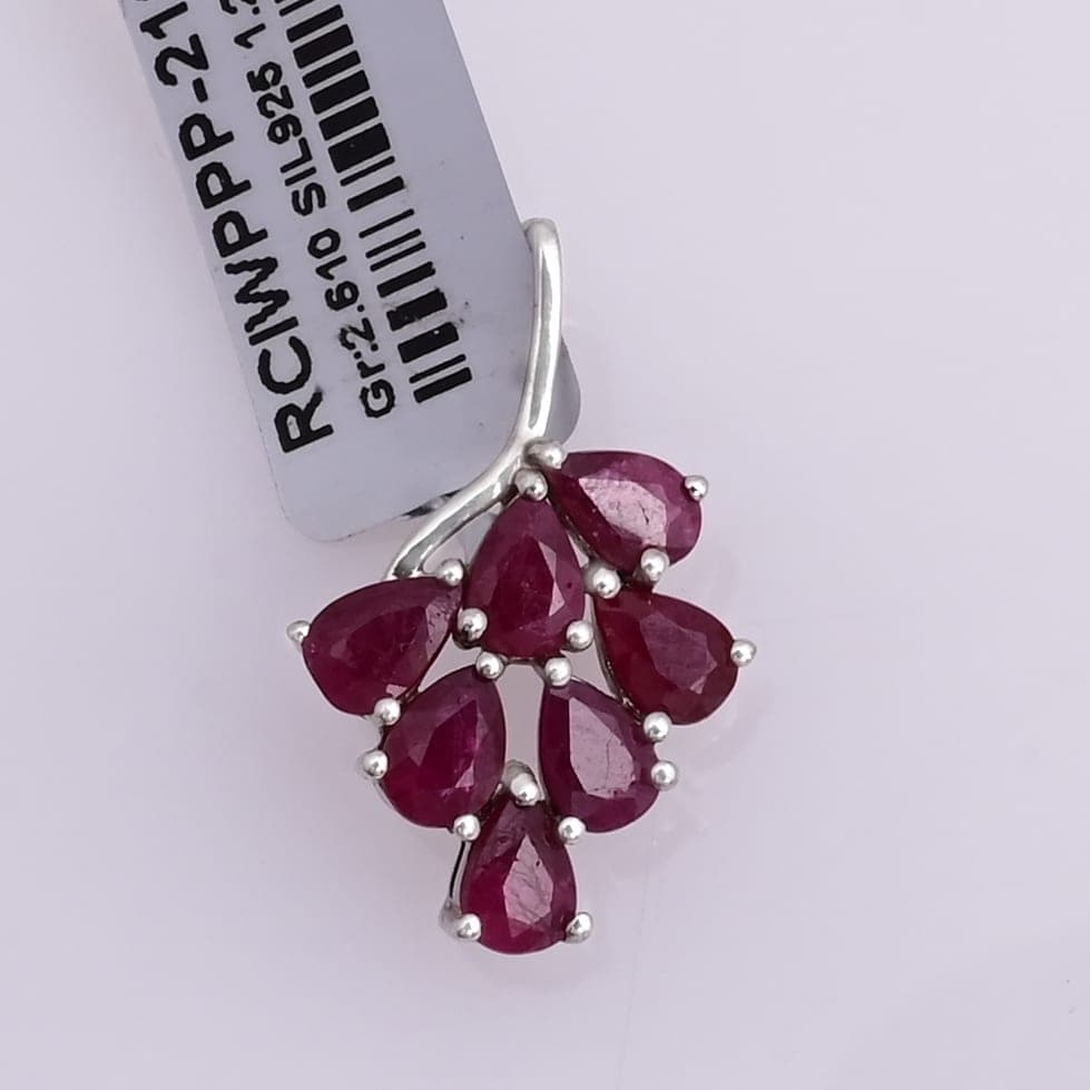 Crimson Leaf Ruby Pendant