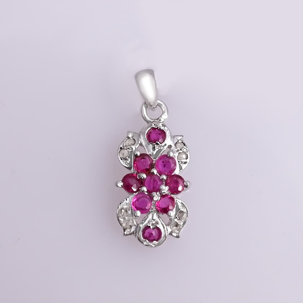 Petal Charm Ruby Pendant