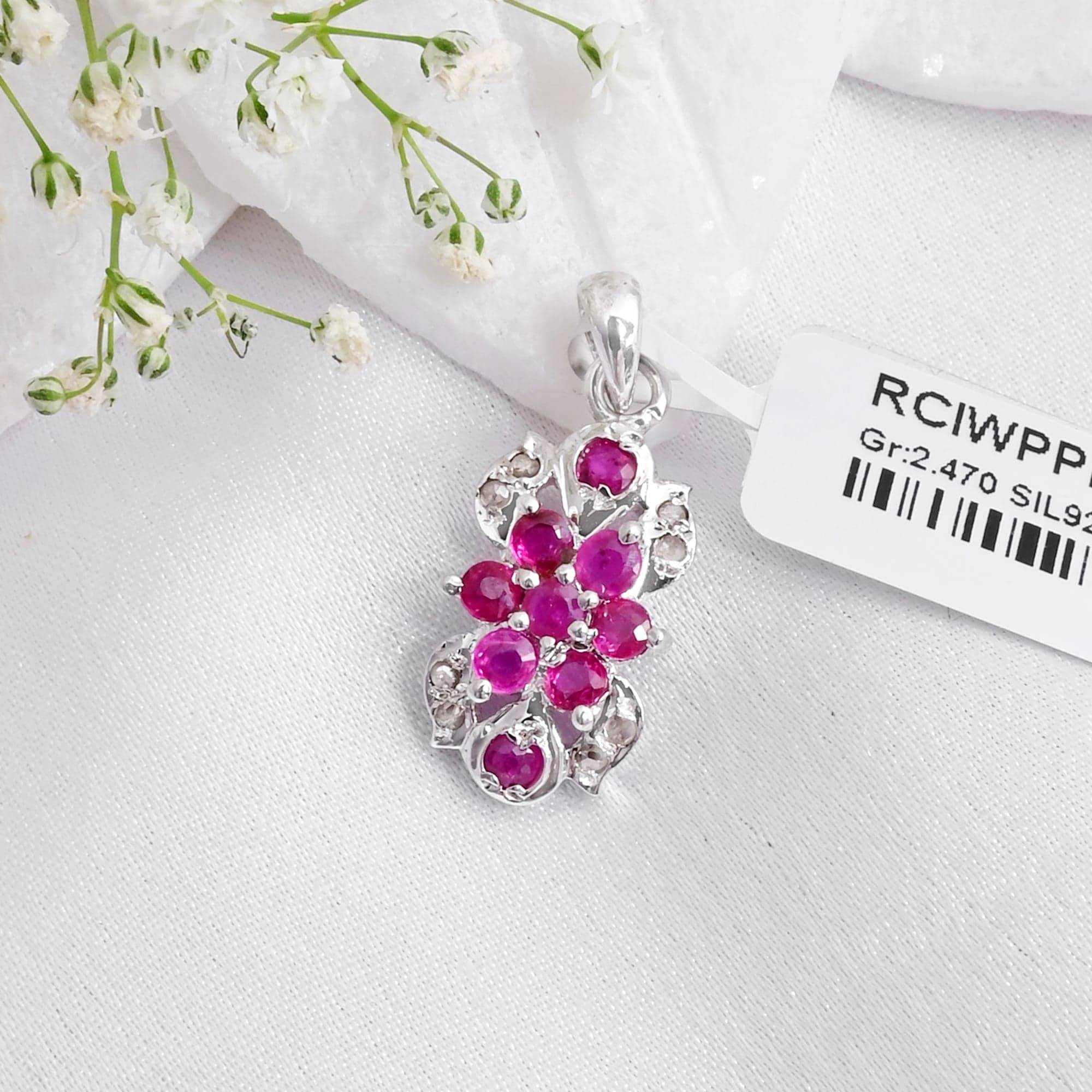 Petal Charm Ruby Pendant alternate view