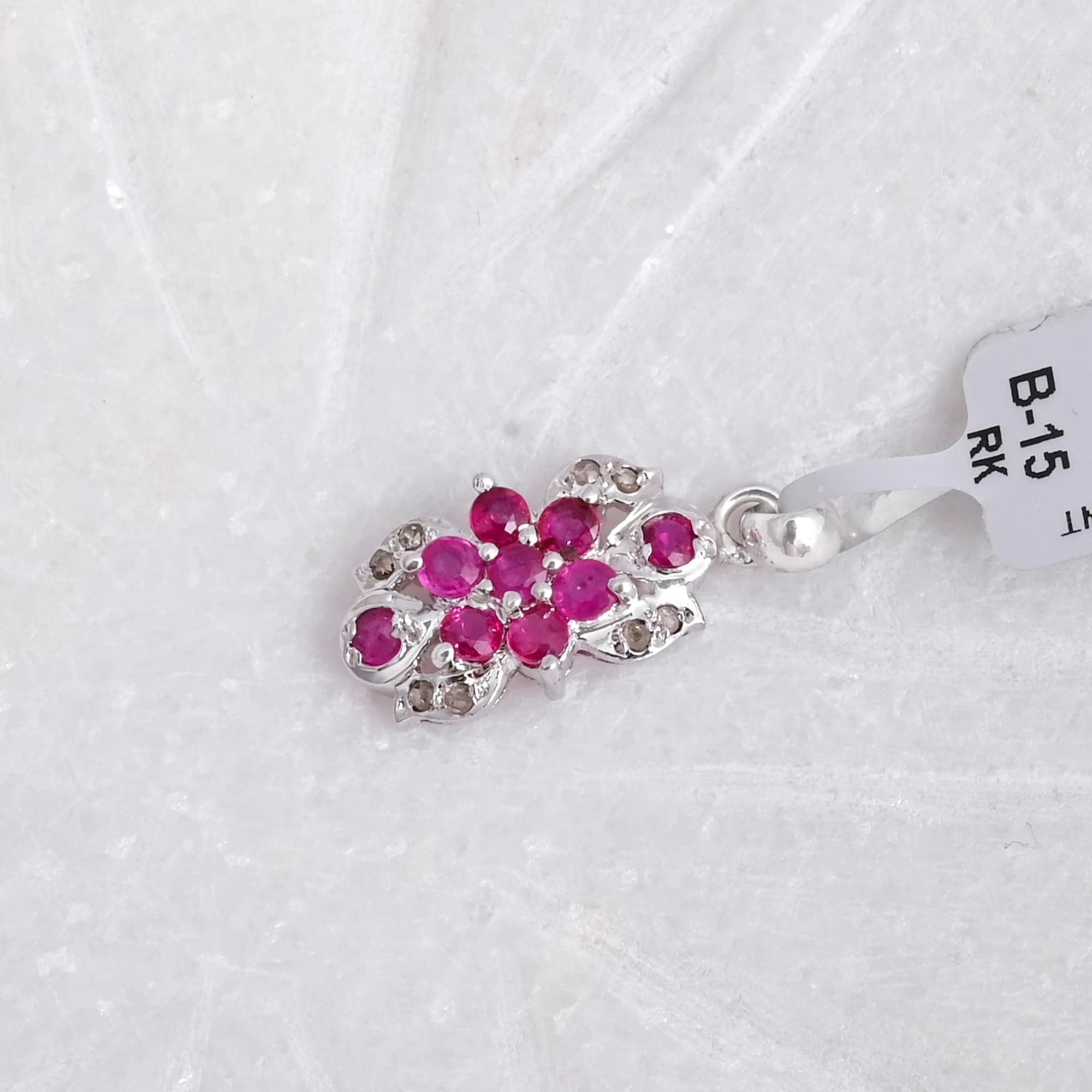 Petal Charm Ruby Pendant