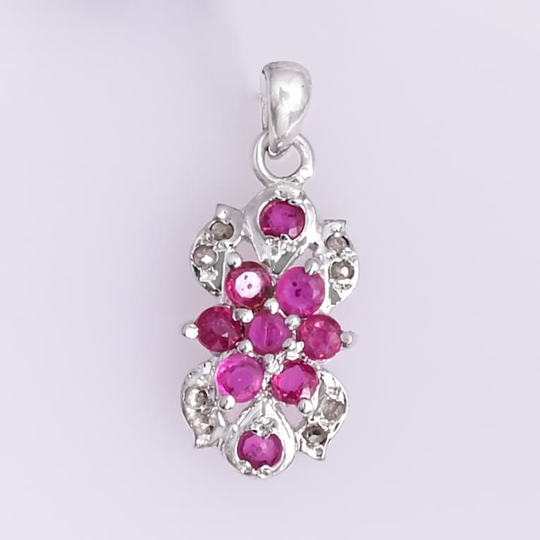 Petal Charm Ruby Pendant