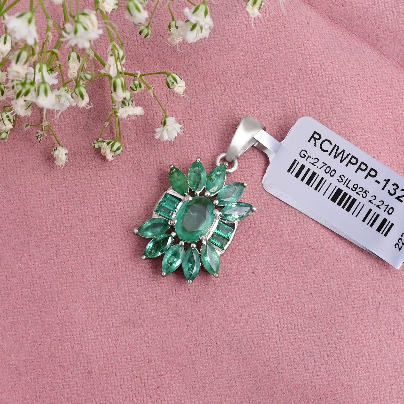 Verdant Bloom Emerald Pendant